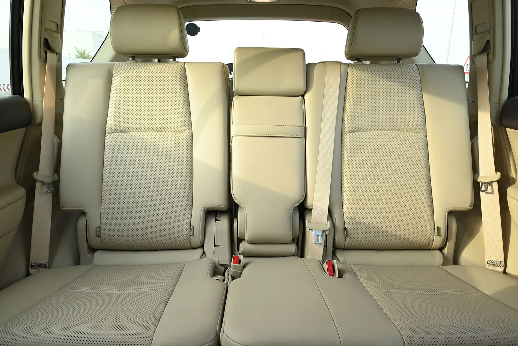 Used 2022 Toyota Prado Adventure White – Rear Seat View at First Choice Cars Sharjah