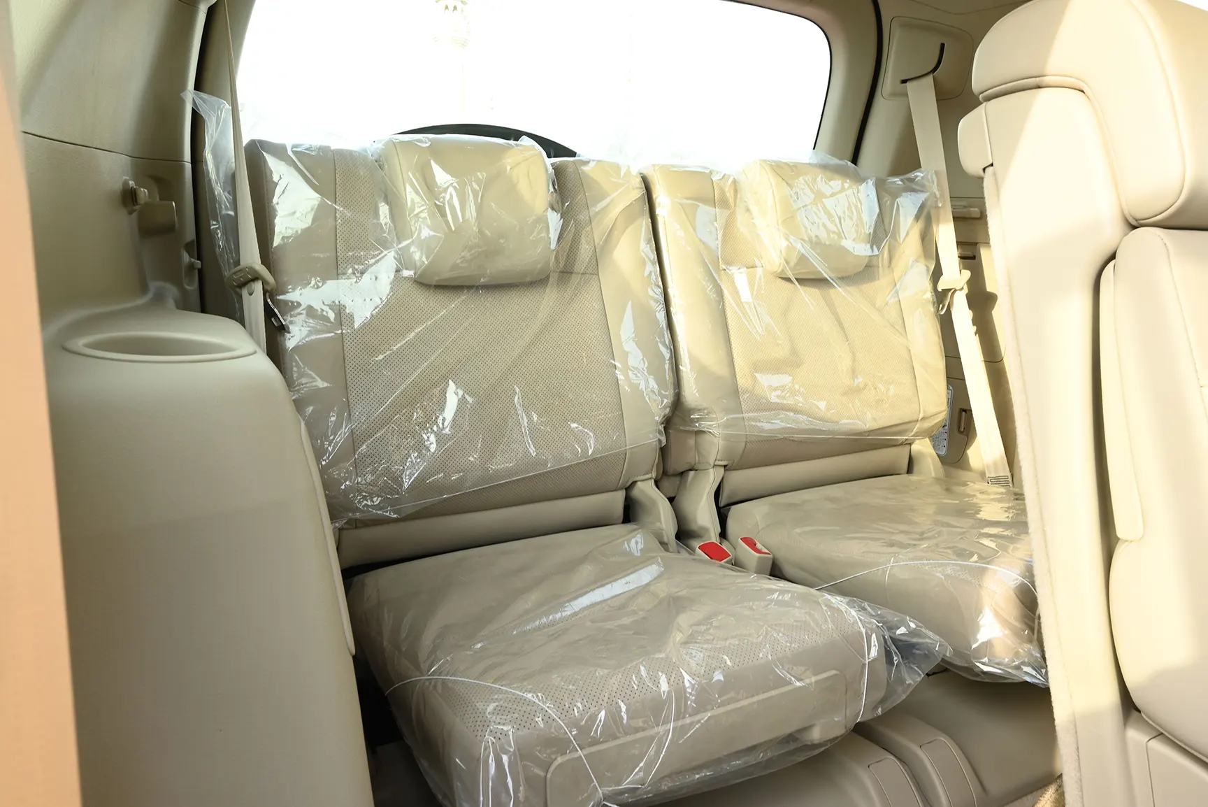 Used 2022 Toyota Prado Adventure White – Third Row Right Seat View at First Choice Cars Sharjah