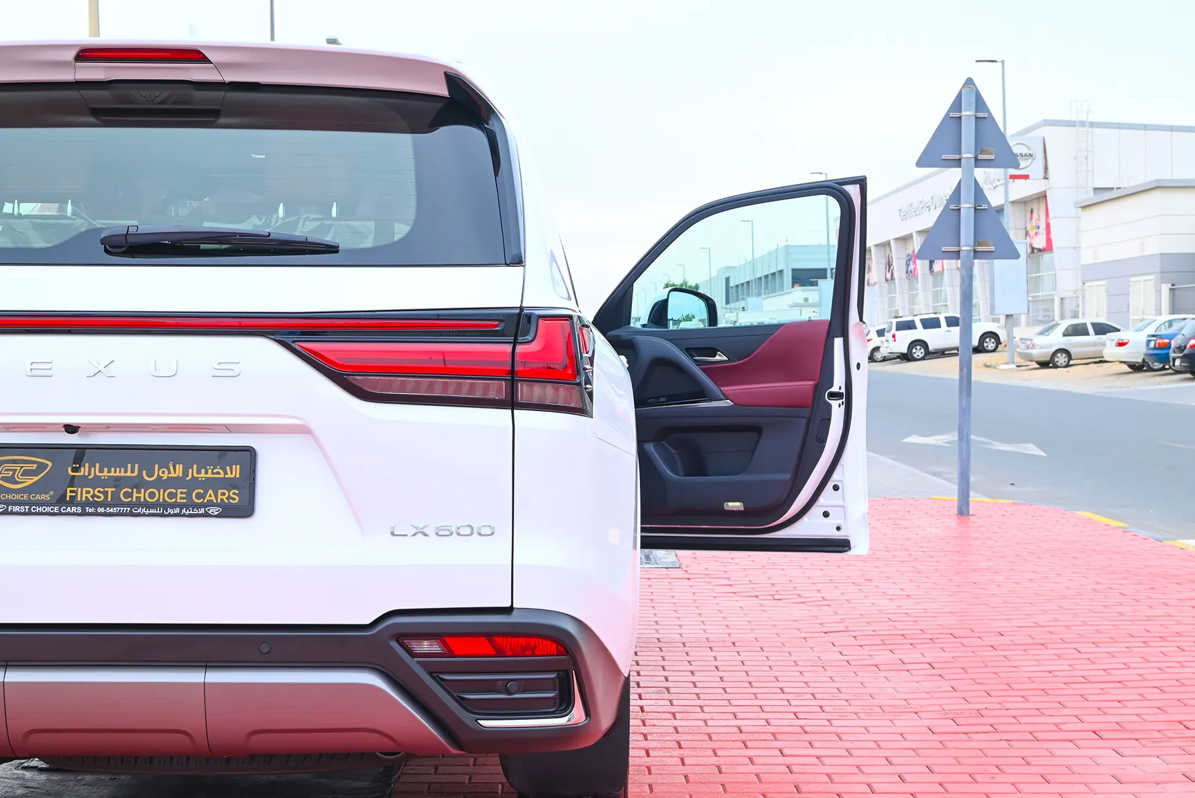 Used 2023 Lexus LX-Series LX 600 Signature White – Taillight Close-up at First Choice Cars Sharjah