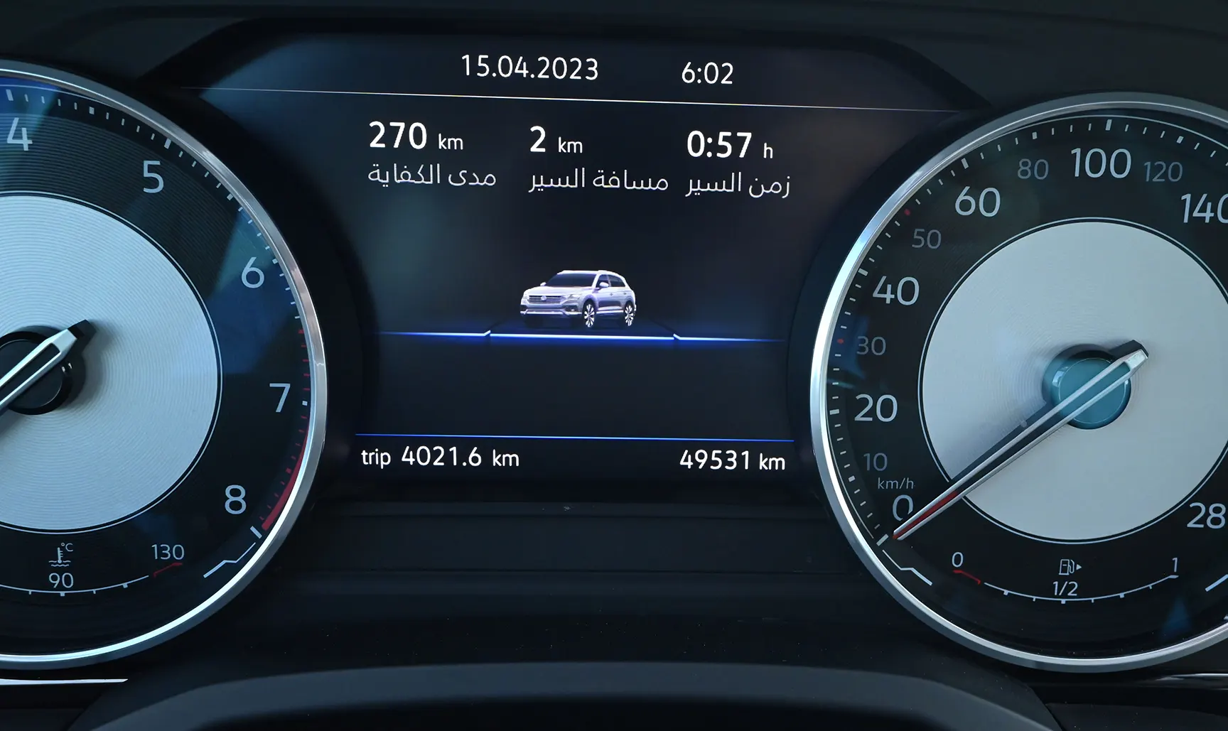 Used 2018 Volkswagen Touareg Atmosphere Highline White – Odometer / Mileage Reading View at First Choice Cars Sharjah