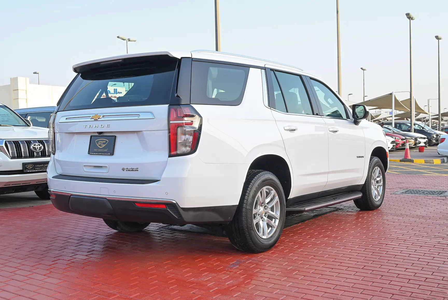 Used 2021 Chevrolet Tahoe LS White – Right Back Diagonal (45°) View at First Choice Cars Sharjah