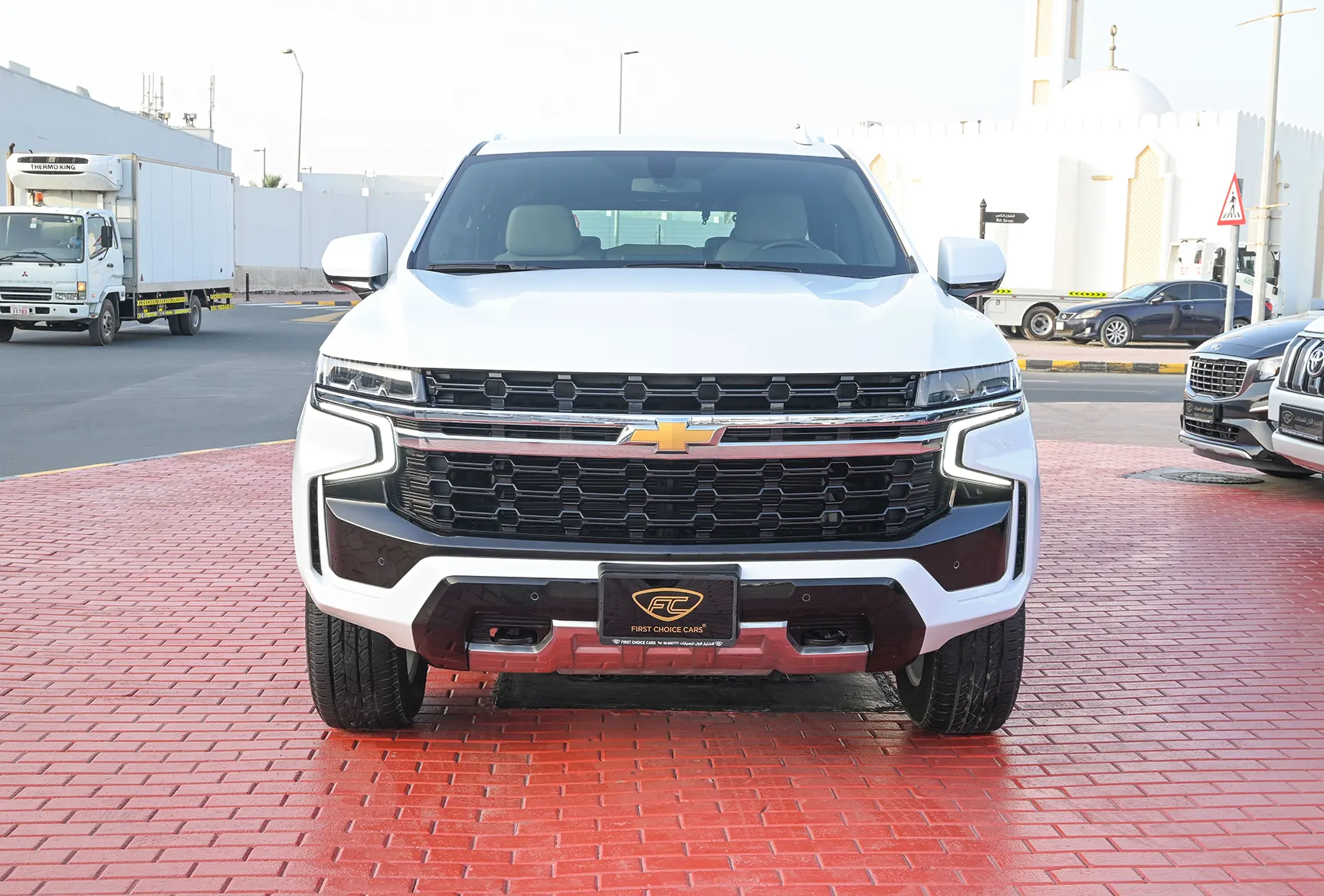Used 2021 Chevrolet Tahoe LS White – Front View at First Choice Cars Sharjah