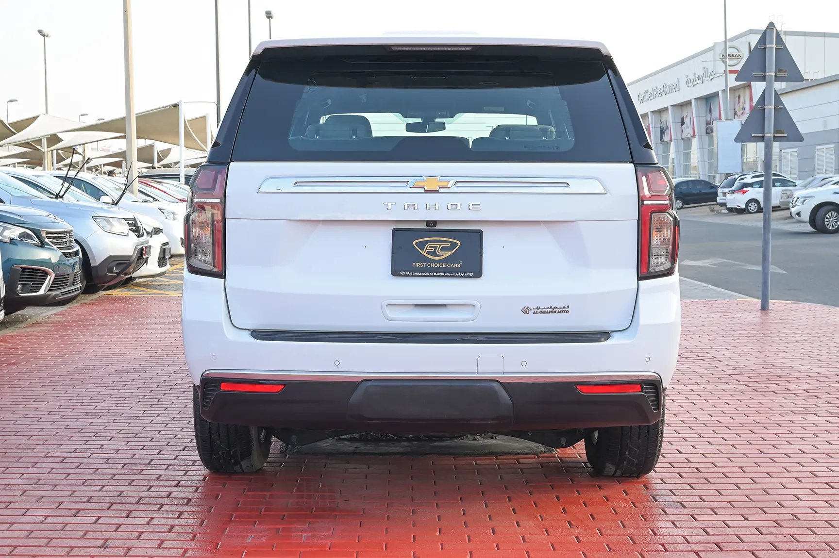 Used 2021 Chevrolet Tahoe LS White – Back/Rear View at First Choice Cars Sharjah