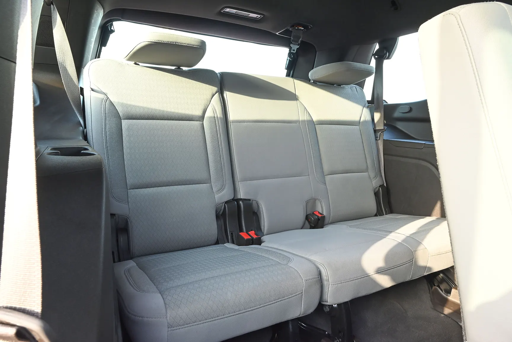 Used 2021 Chevrolet Tahoe LS White – Third Row Right Seat View at First Choice Cars Sharjah