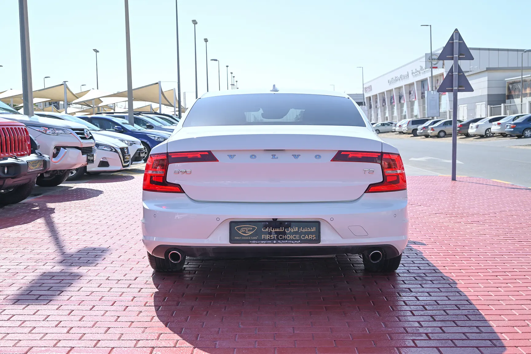 Used 2019 Volvo S90 T5 White – Back/Rear View at First Choice Cars Sharjah