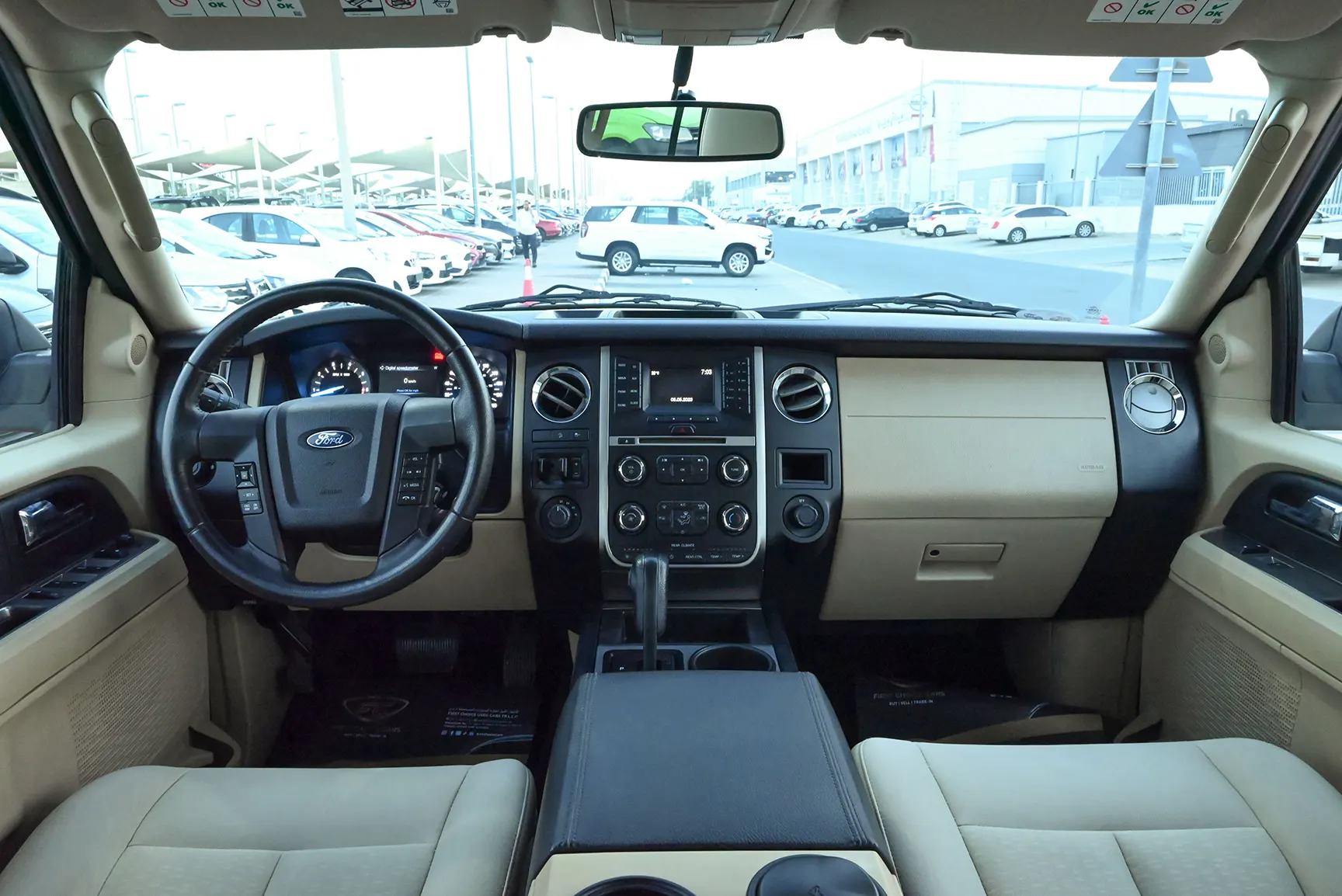 Used 2016 Ford Expedition XL Black – Front Cabin / Dashboard Full View at First Choice Cars Sharjah