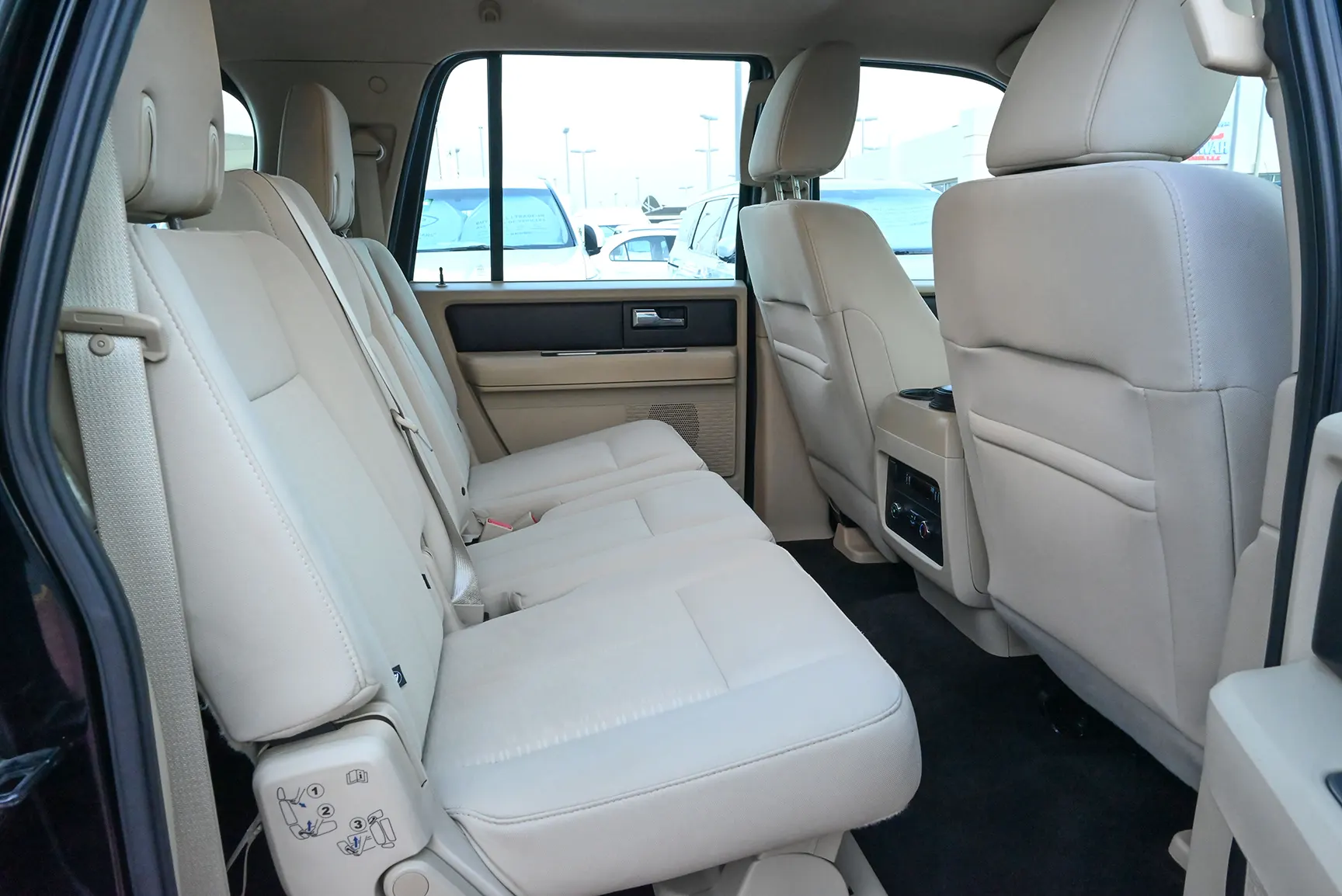 Used 2016 Ford Expedition XL Black – Rear Passenger Side Cabin View at First Choice Cars Sharjah