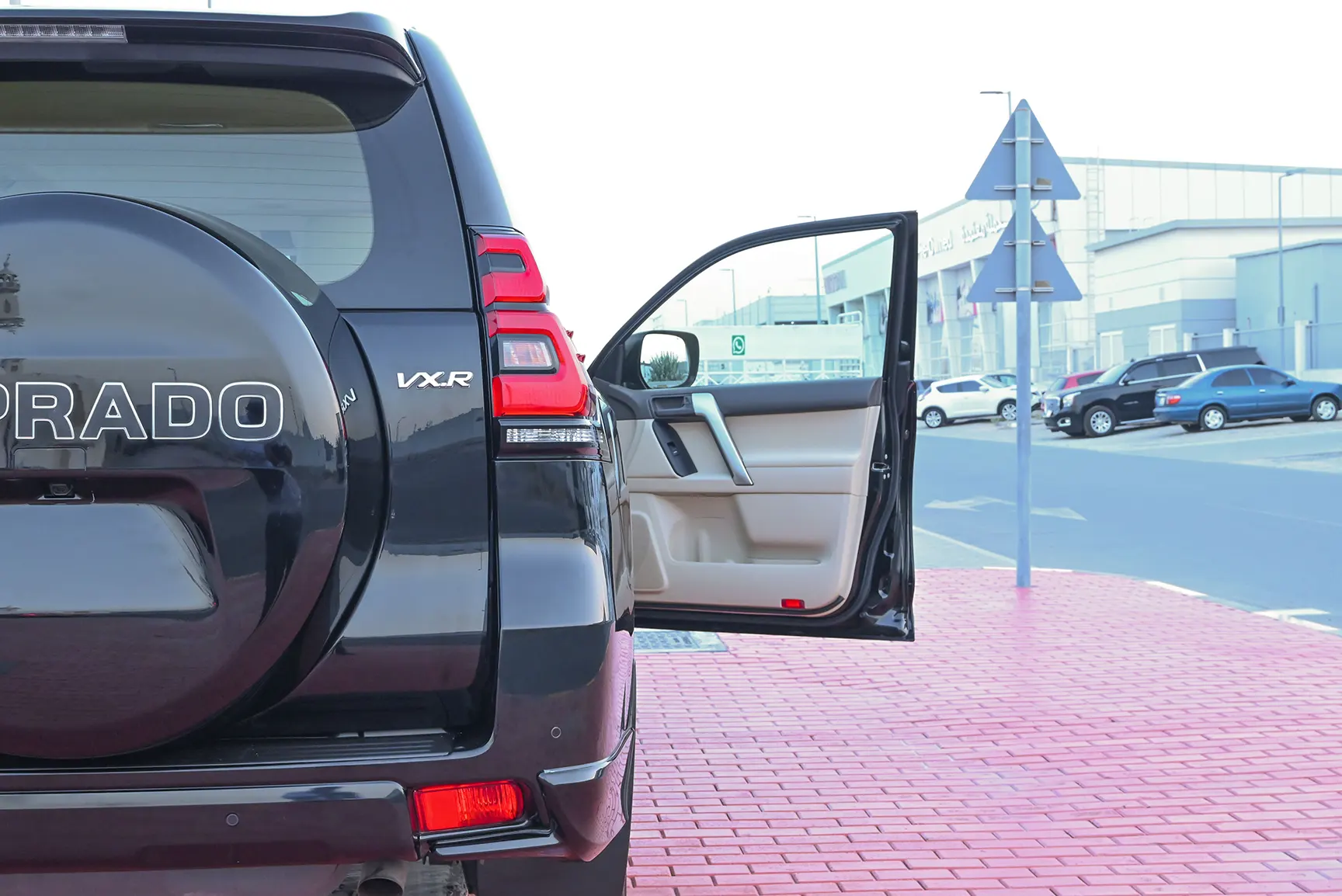 Used 2019 Toyota Prado VXR Black – Taillight Close-up at First Choice Cars Sharjah