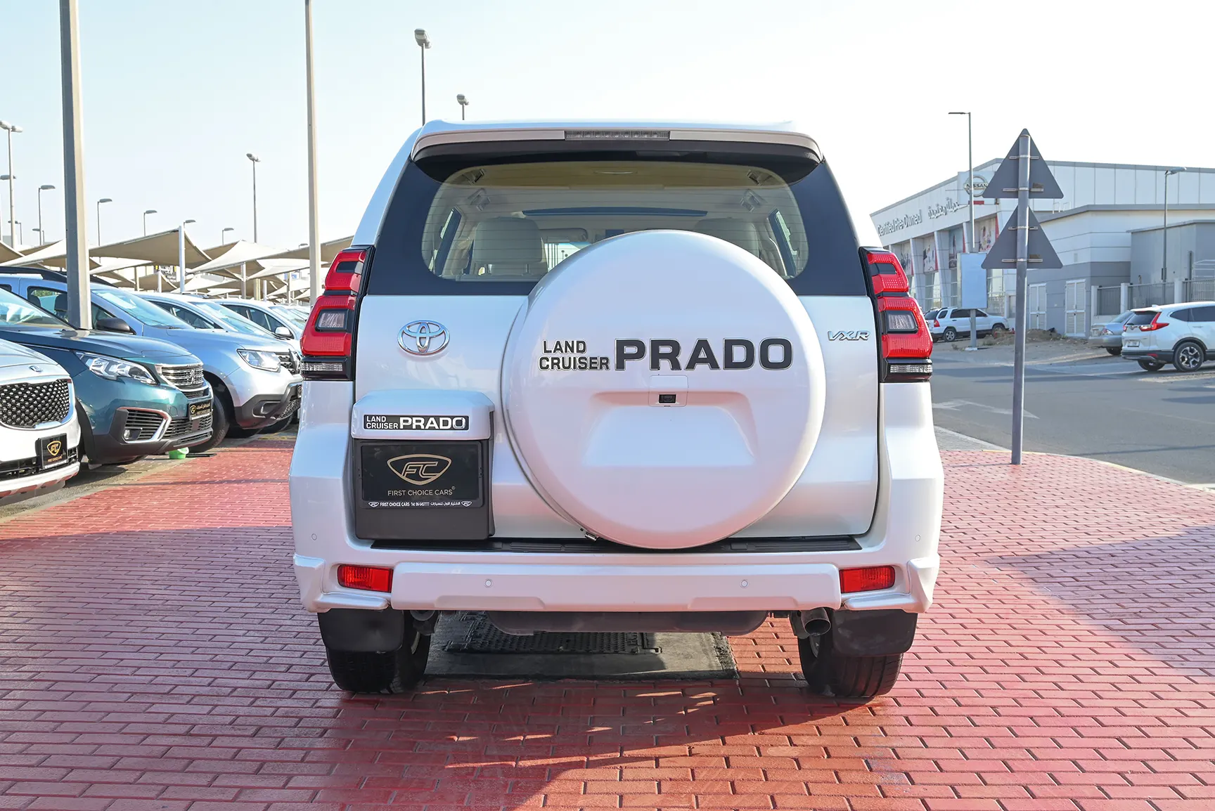 Used 2019 Toyota Prado VXR White – Back/Rear View at First Choice Cars Sharjah