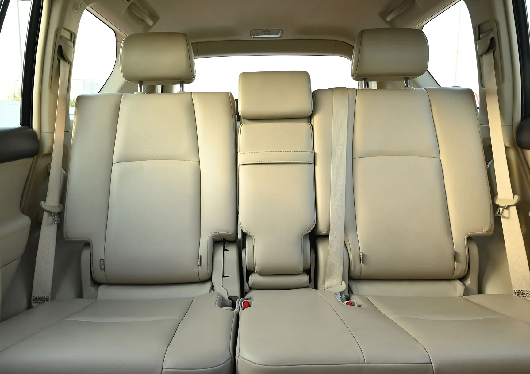 Used 2019 Toyota Prado VXR White – Rear Seat View at First Choice Cars Sharjah