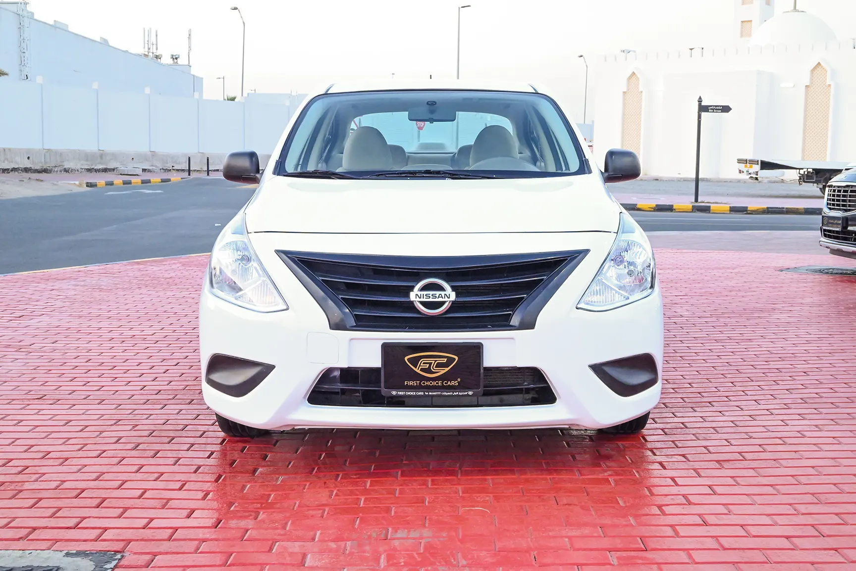 Used 2017 Nissan Sunny S White – Front View at First Choice Cars Sharjah