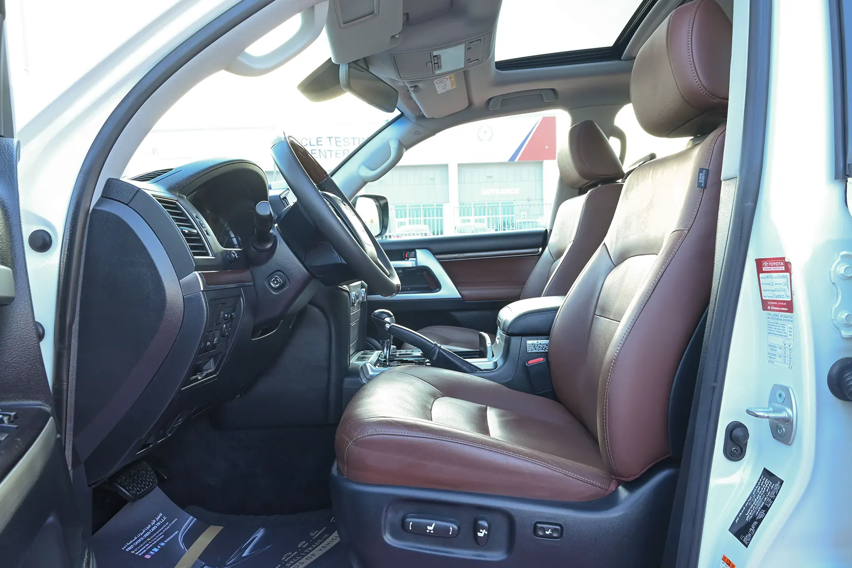 Used 2017 Toyota Land Cruiser VXR White – Front Driver Side Cabin View at First Choice Cars Sharjah