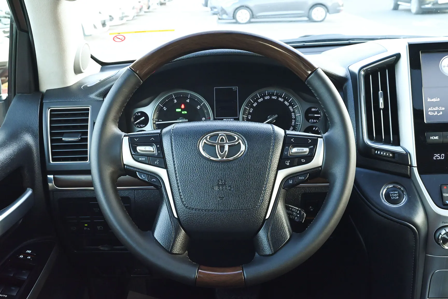 Used 2017 Toyota Land Cruiser VXR White – Driver Side Dashboard & Steering View at First Choice Cars Sharjah