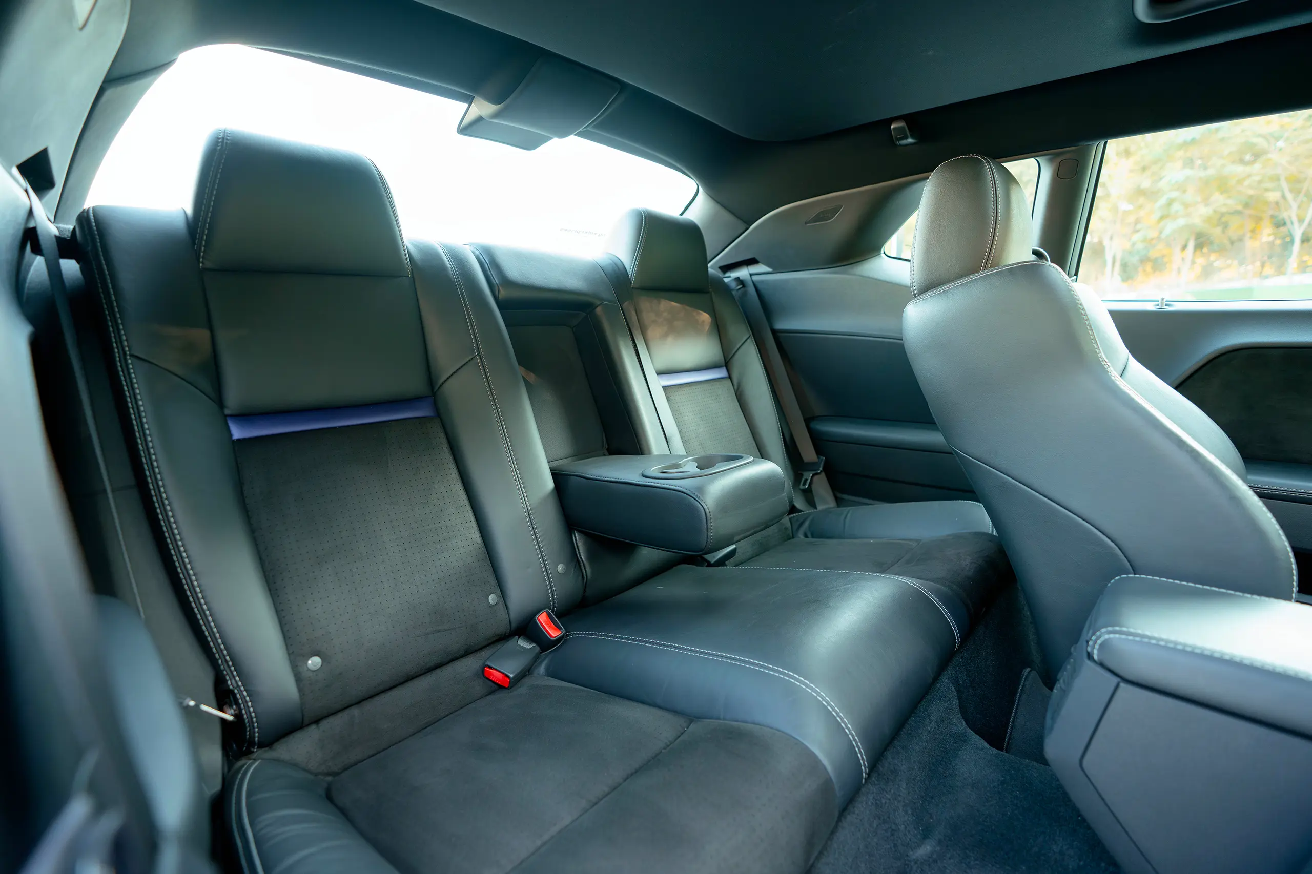 Used 2010 Dodge Challenger SRT8 in Purple – Rear Passenger Side Cabin View for Sale at First Choice Cars Dubai Sharjah