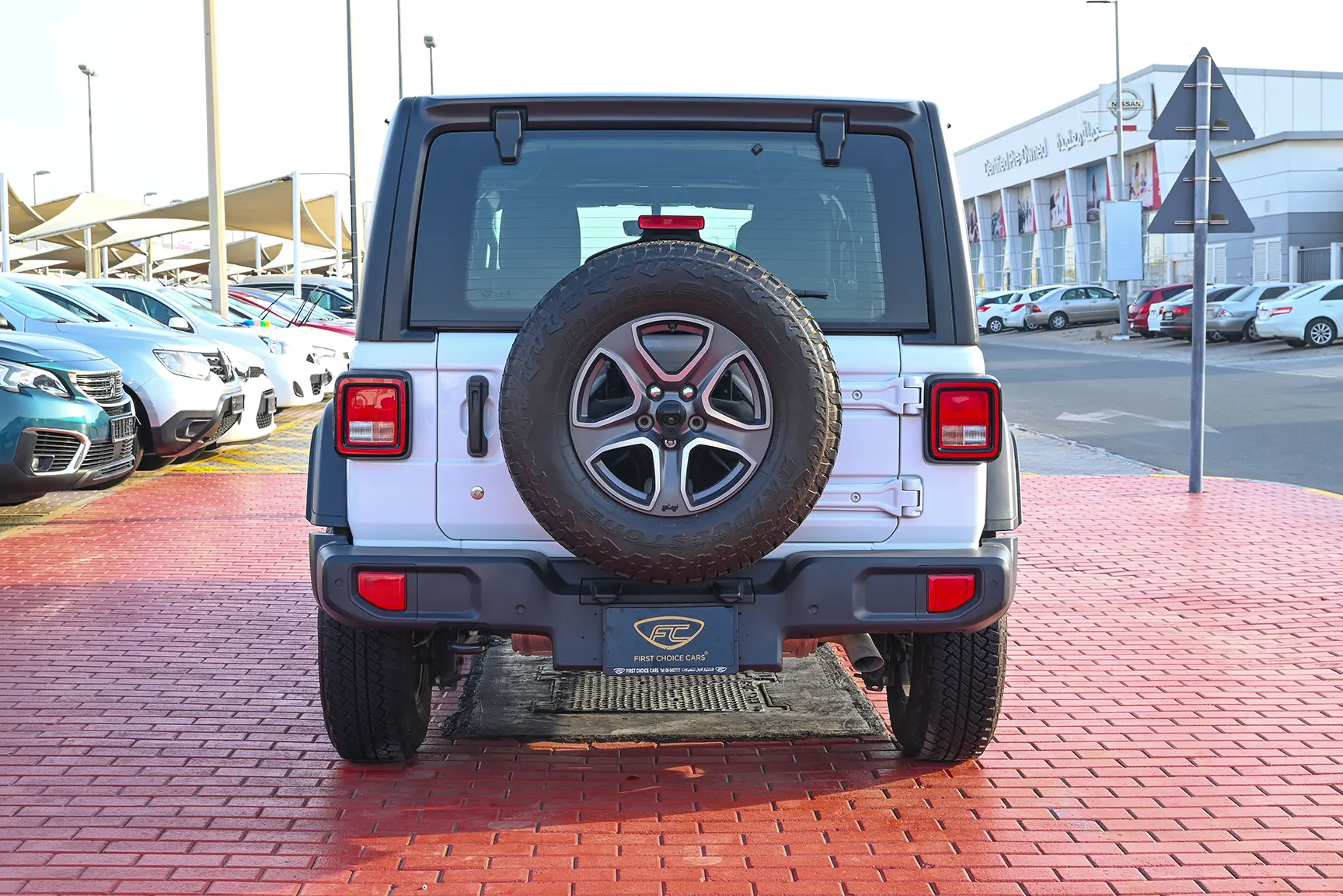 Used 2019 Jeep Wrangler Unlimited Sport White – Back/Rear View at First Choice Cars Sharjah