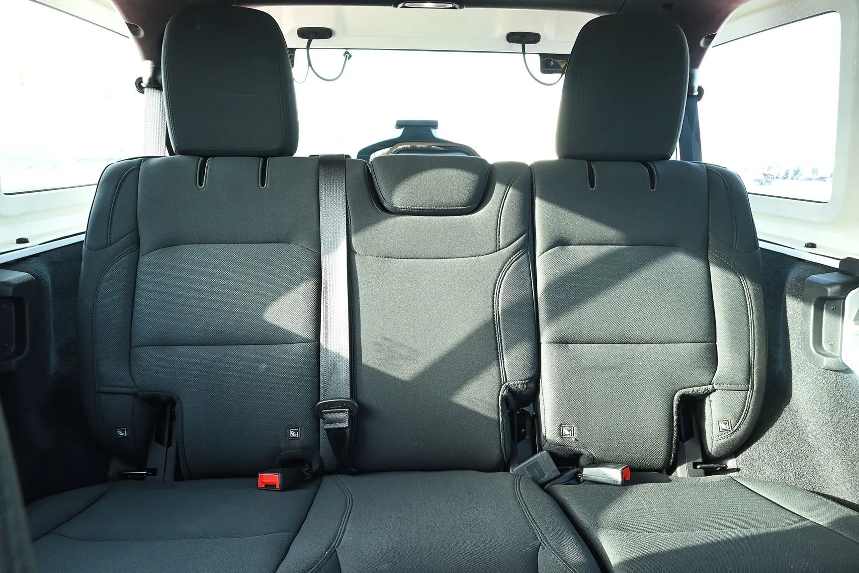 Used 2019 Jeep Wrangler Unlimited Sport White – Rear Seat View at First Choice Cars Sharjah