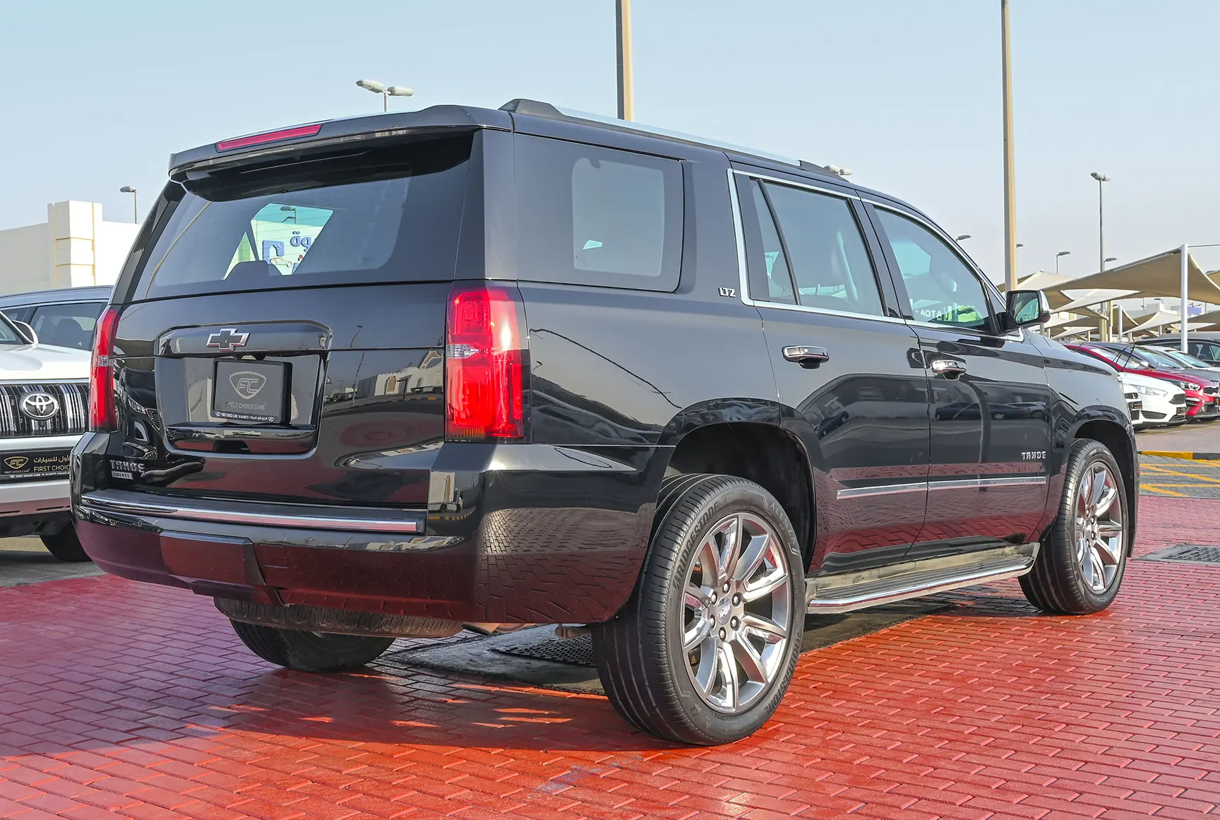 Used 2015 Chevrolet Tahoe LTZ Grey – Right Back Diagonal (45°) View at First Choice Cars Sharjah
