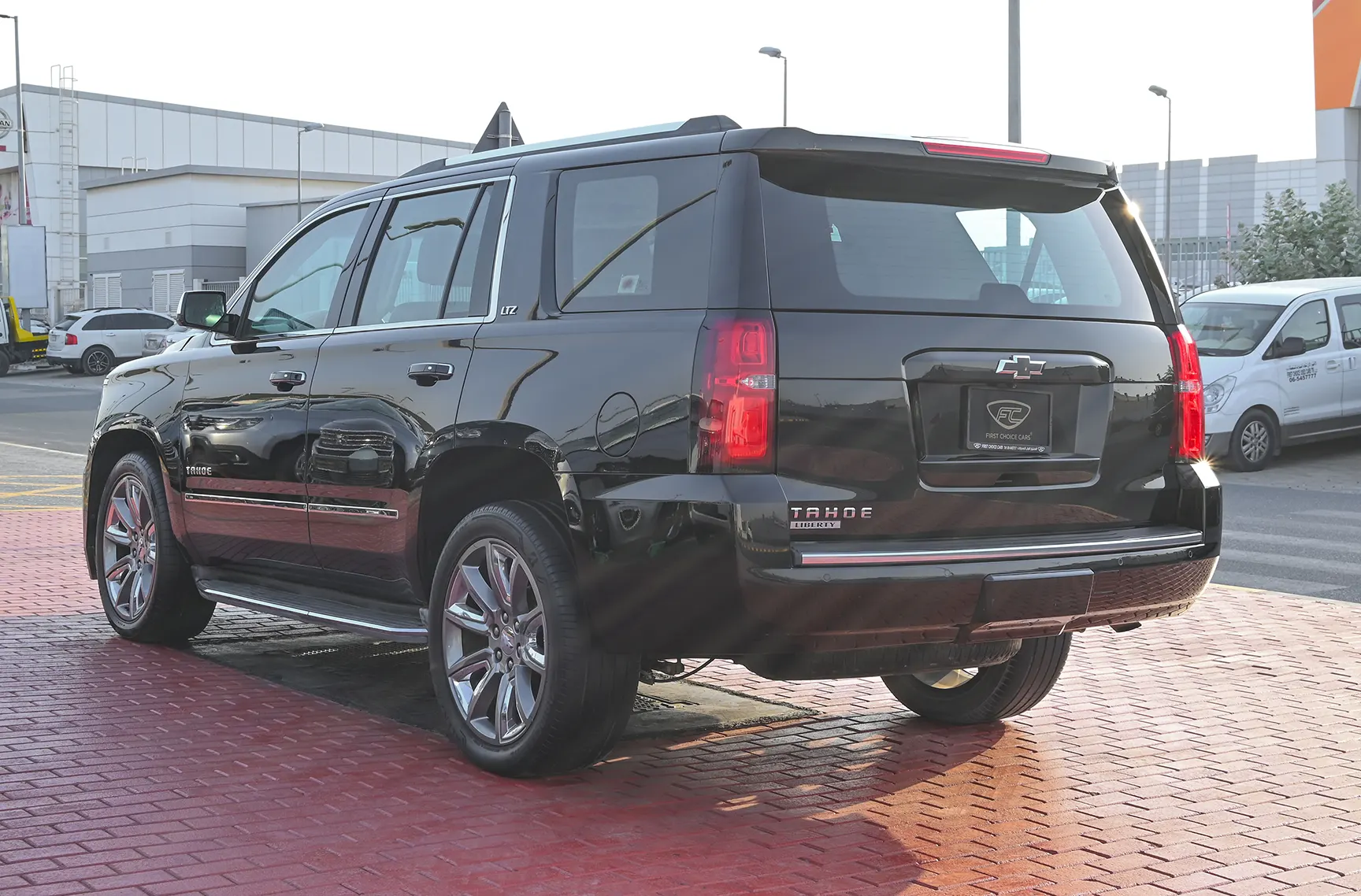 Used 2015 Chevrolet Tahoe LTZ Grey – Left Back Diagonal (45°) View at First Choice Cars Sharjah