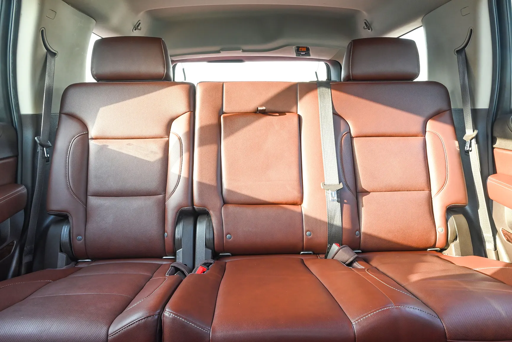 Used 2015 Chevrolet Tahoe LTZ Grey – Rear Seat View at First Choice Cars Sharjah