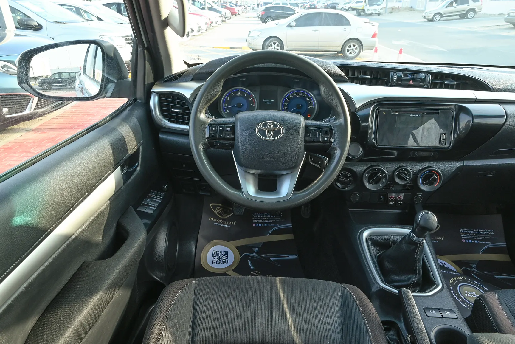 Used 2020 Toyota Hilux GLX Double Cabin White – Steering Wheel & Instrument Cluster at First Choice Cars Sharjah