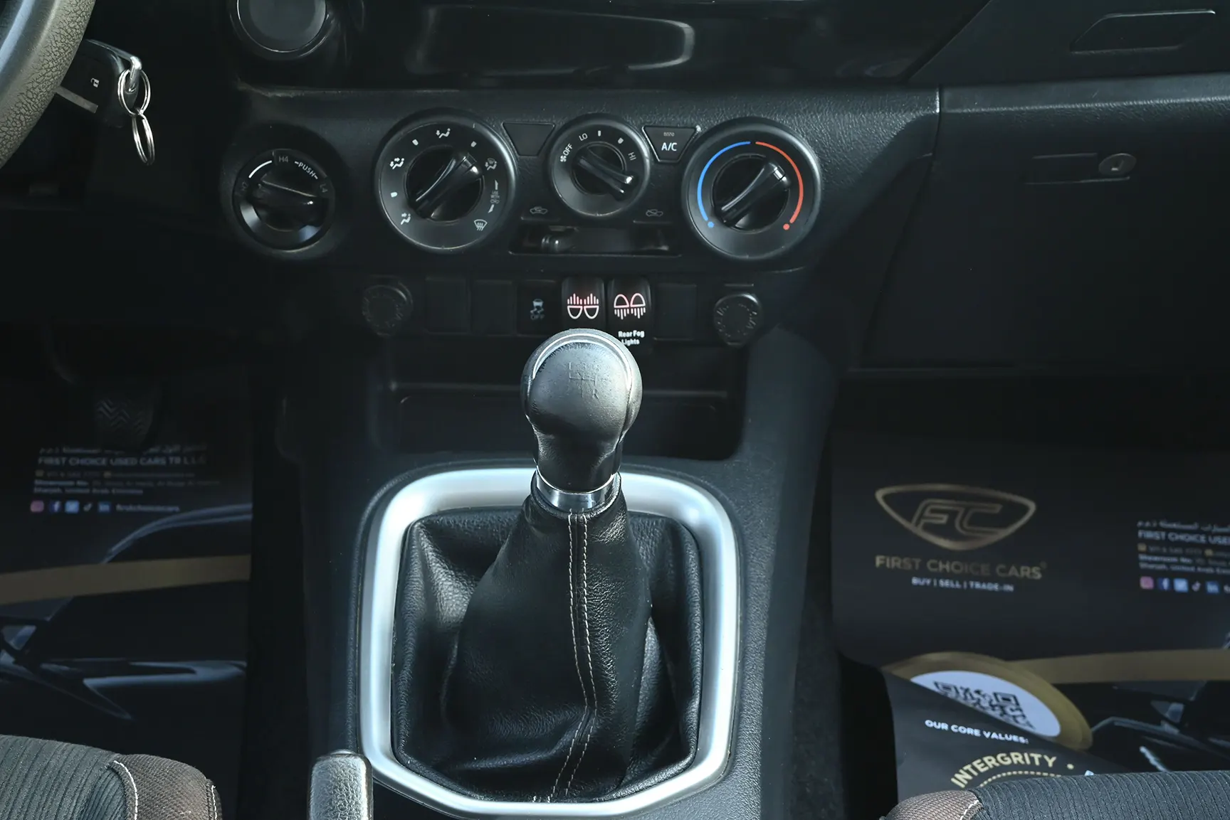 Used 2020 Toyota Hilux GLX Double Cabin White – Center Console & Gear Shifter at First Choice Cars Sharjah