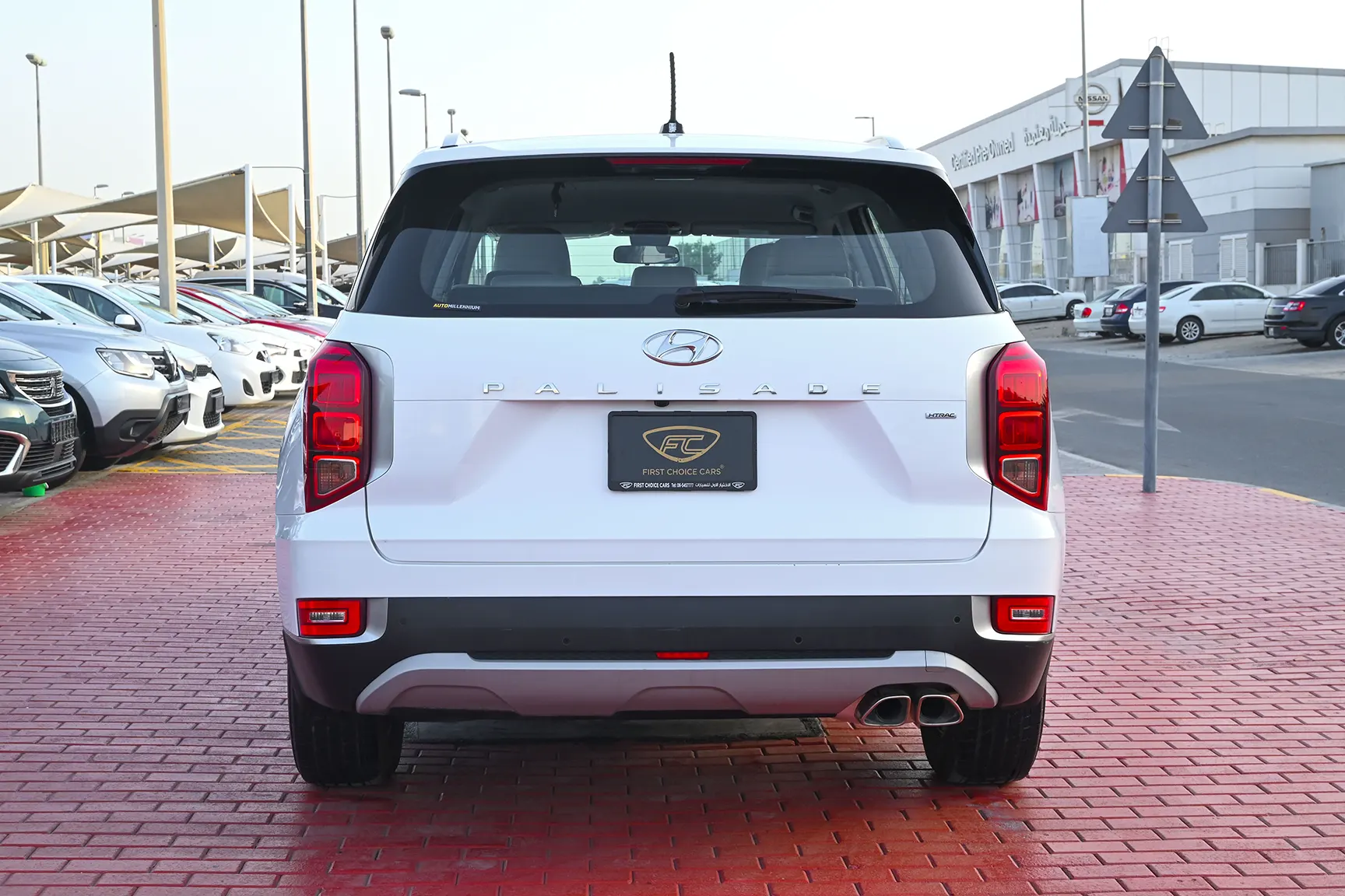 Used 2022 Hyundai Palisade Smart White – Back/Rear View at First Choice Cars Sharjah