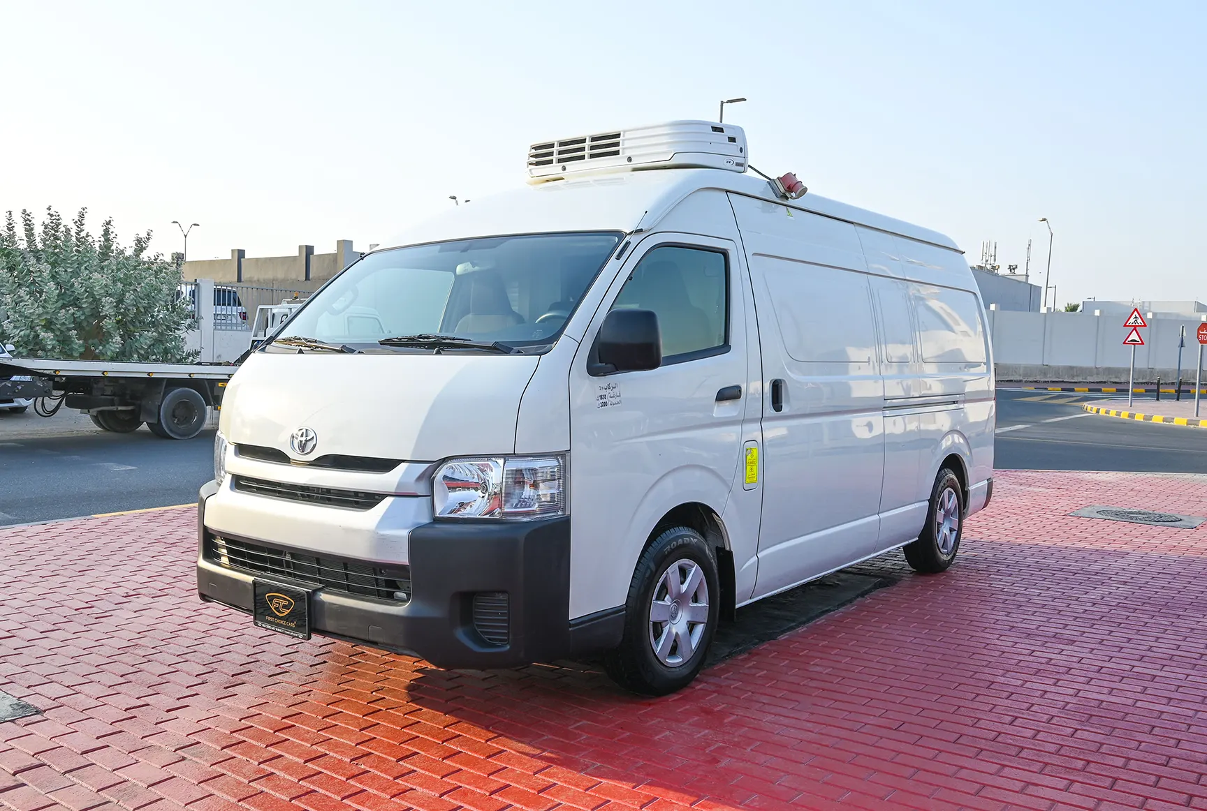 Used 2018 Toyota Hiace GL High Roof White – Left Front Diagonal (45°) View at First Choice Cars Sharjah