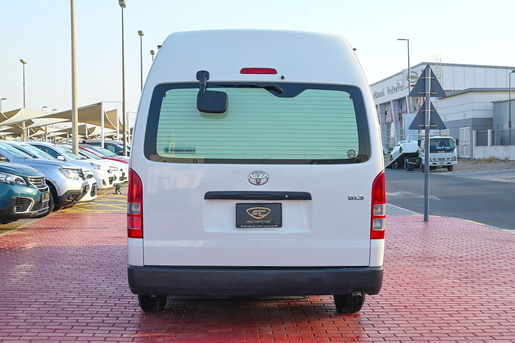 Used 2018 Toyota Hiace GL High Roof White – Back/Rear View at First Choice Cars Sharjah
