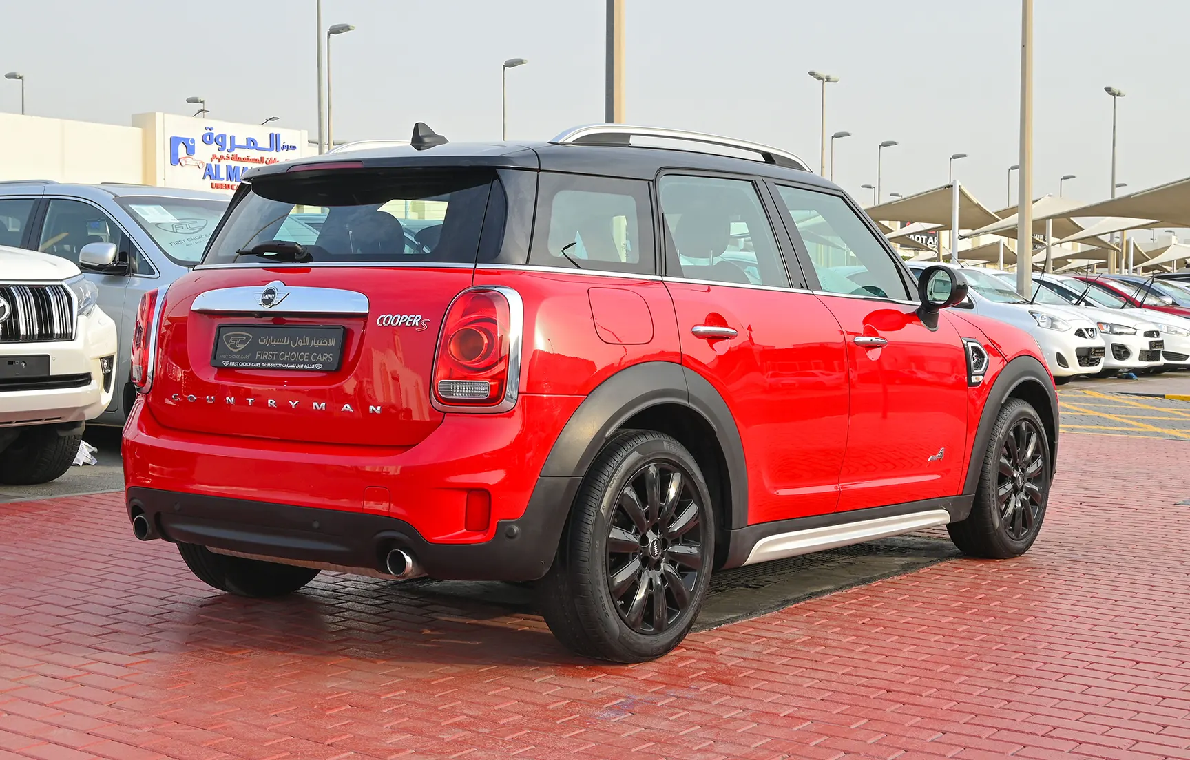 Used 2017 MINI Countryman Cooper S in Red – Right Back Diagonal (45°) View for Sale at First Choice Cars Dubai Sharjah