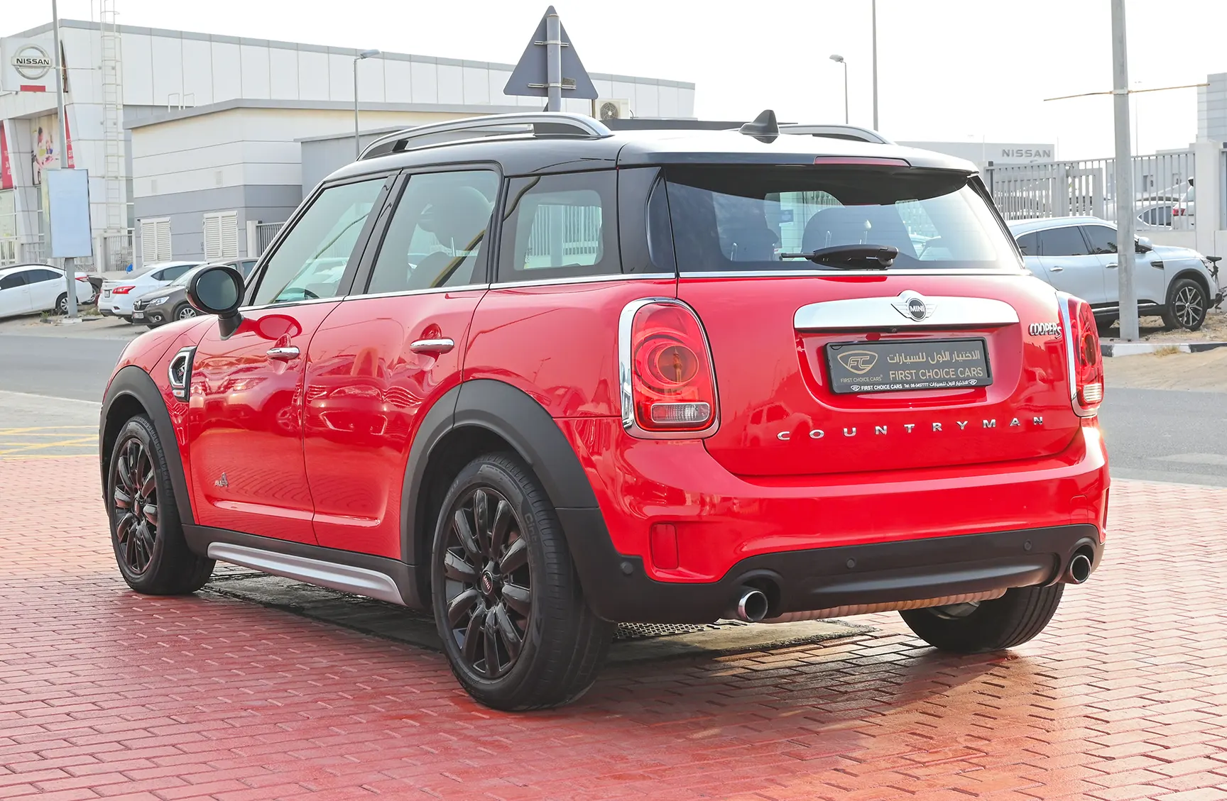 Used 2017 MINI Countryman Cooper S in Red – Left Back Diagonal (45°) View for Sale at First Choice Cars Dubai Sharjah