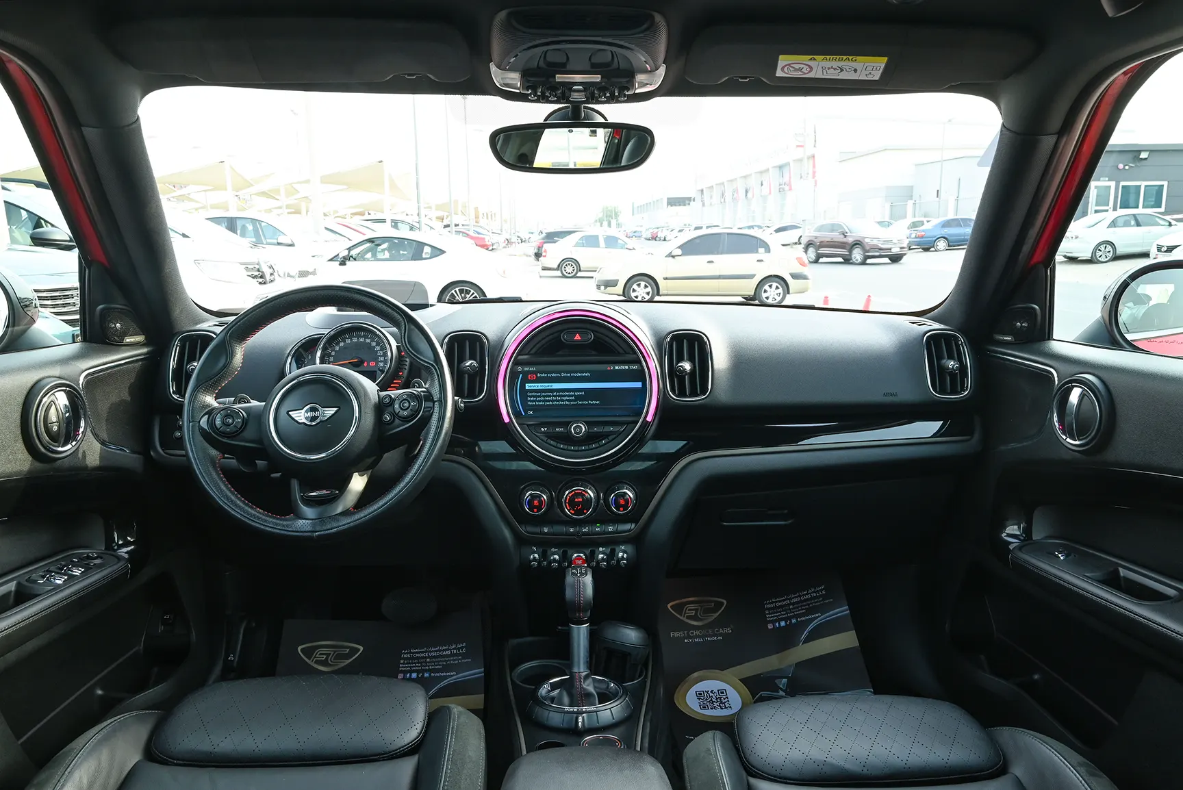 Used 2017 MINI Countryman Cooper S in Red – Front Cabin / Dashboard Full View for Sale at First Choice Cars Dubai Sharjah