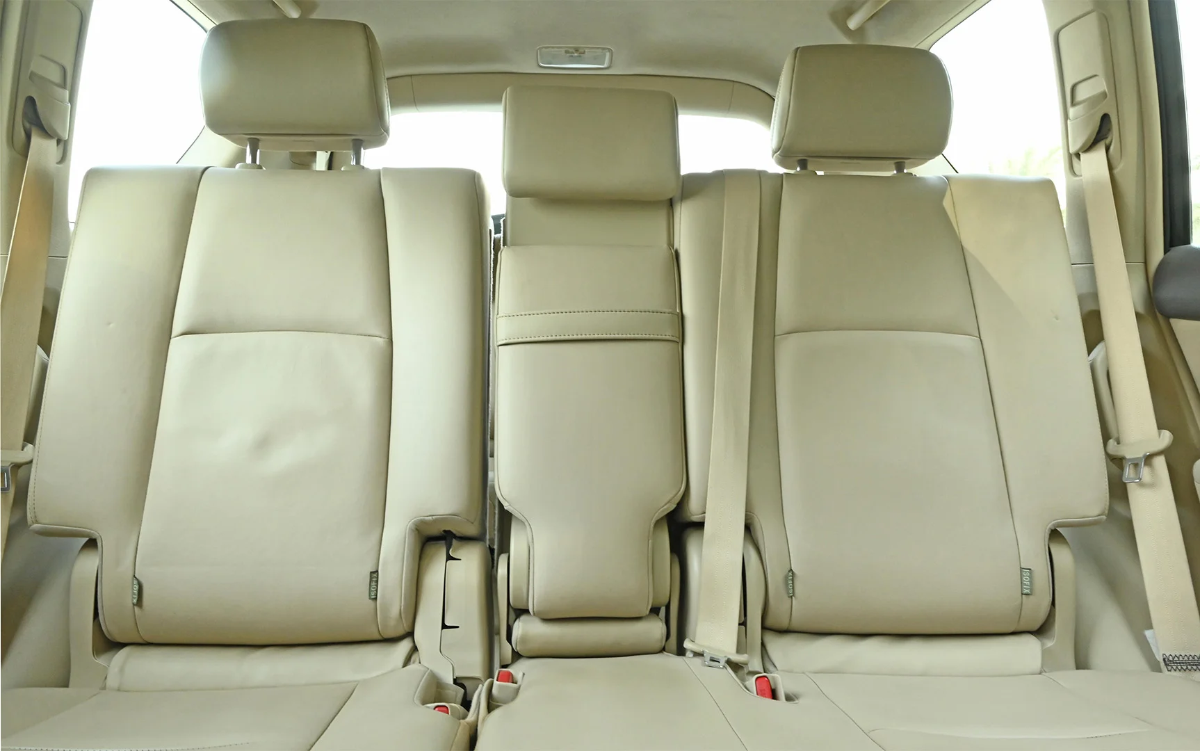 Used 2019 Toyota Prado VXR White – Rear Seat View at First Choice Cars Sharjah