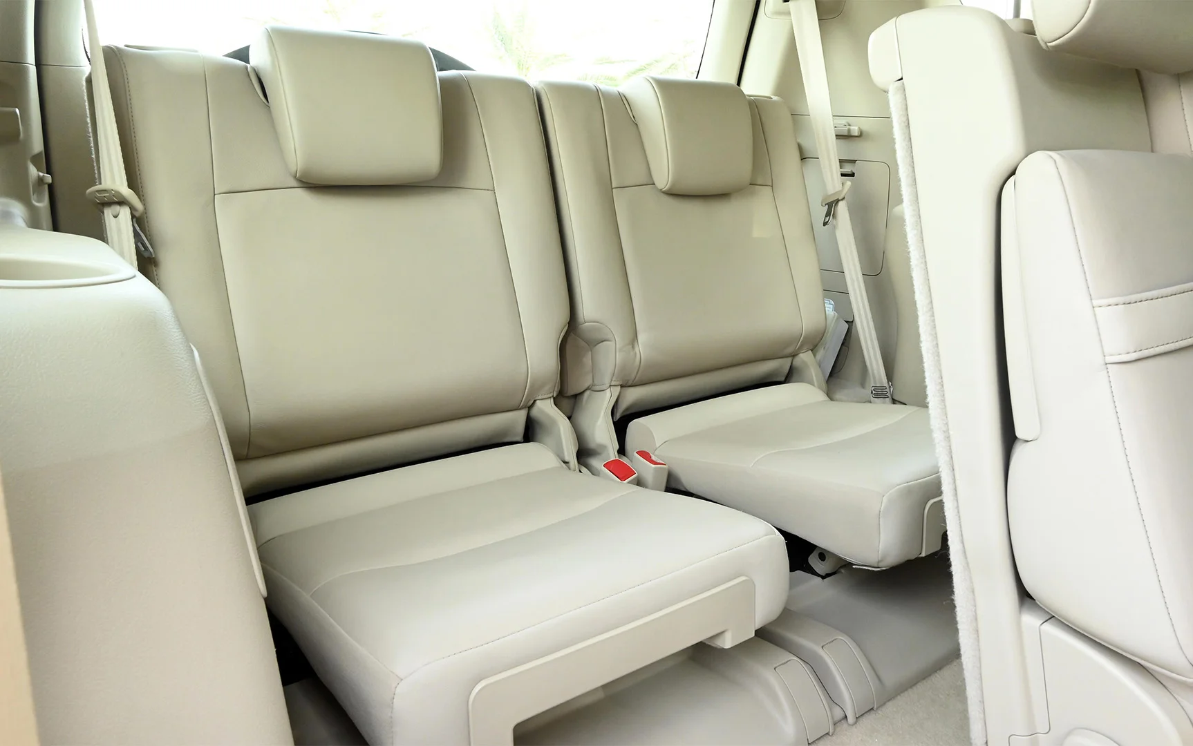 Used 2019 Toyota Prado VXR White – Third Row Right Seat View at First Choice Cars Sharjah