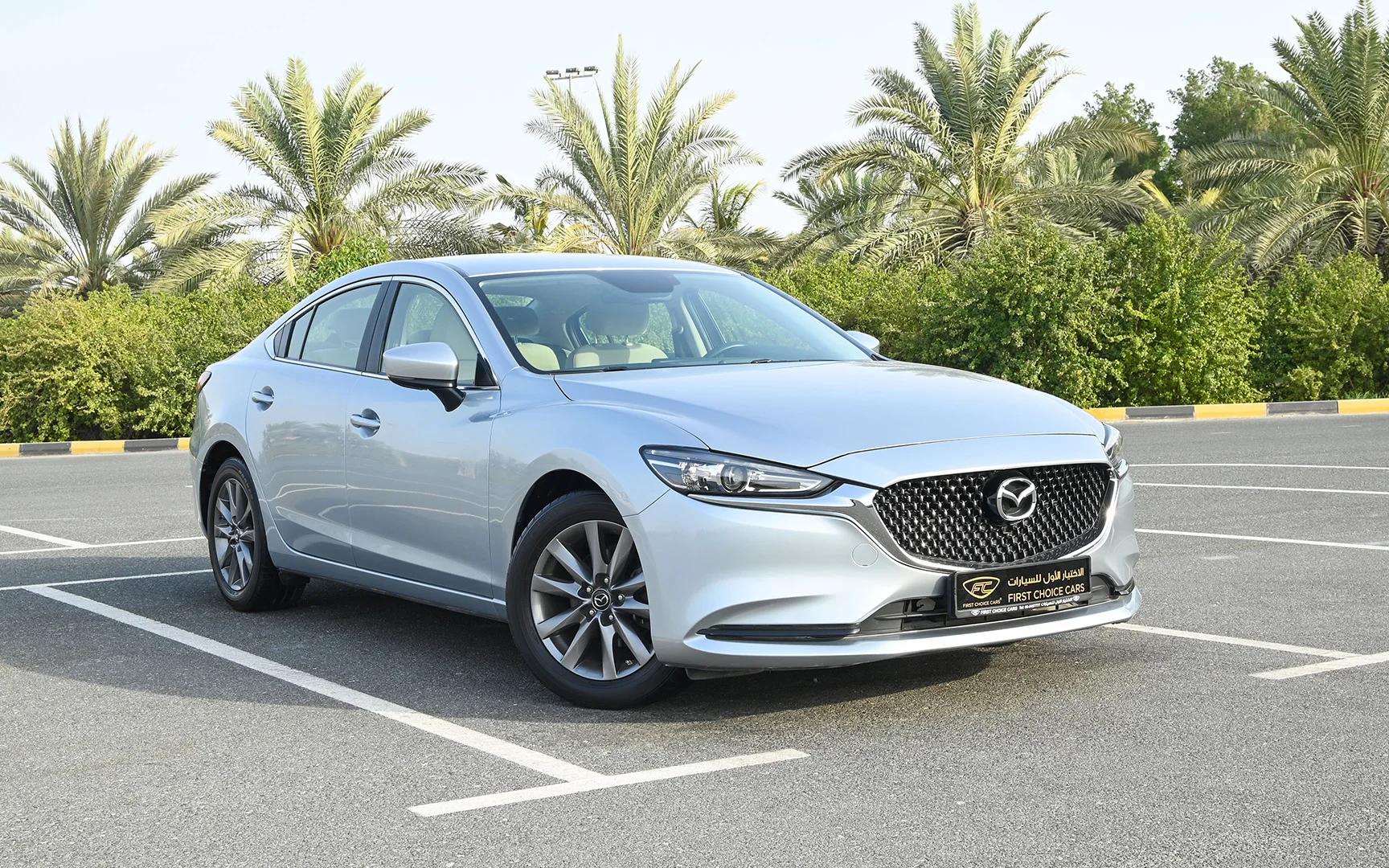 Used 2021 Mazda 6 S Grade Silver – Right Front Diagonal (45°) View at First Choice Cars Sharjah