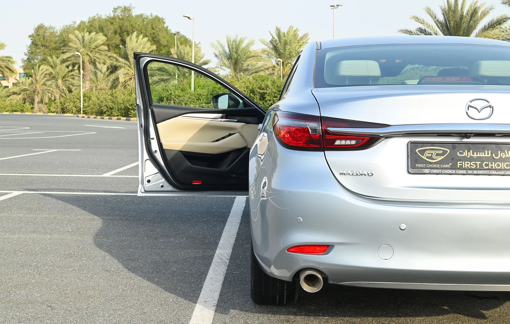 Used 2021 Mazda 6 S Grade Silver – Taillight Close-up at First Choice Cars Sharjah