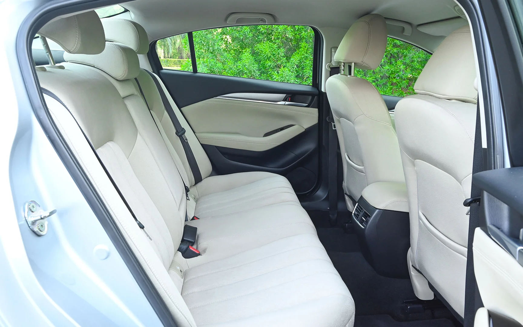 Used 2021 Mazda 6 S Grade Silver – Rear Passenger Side Cabin View at First Choice Cars Sharjah