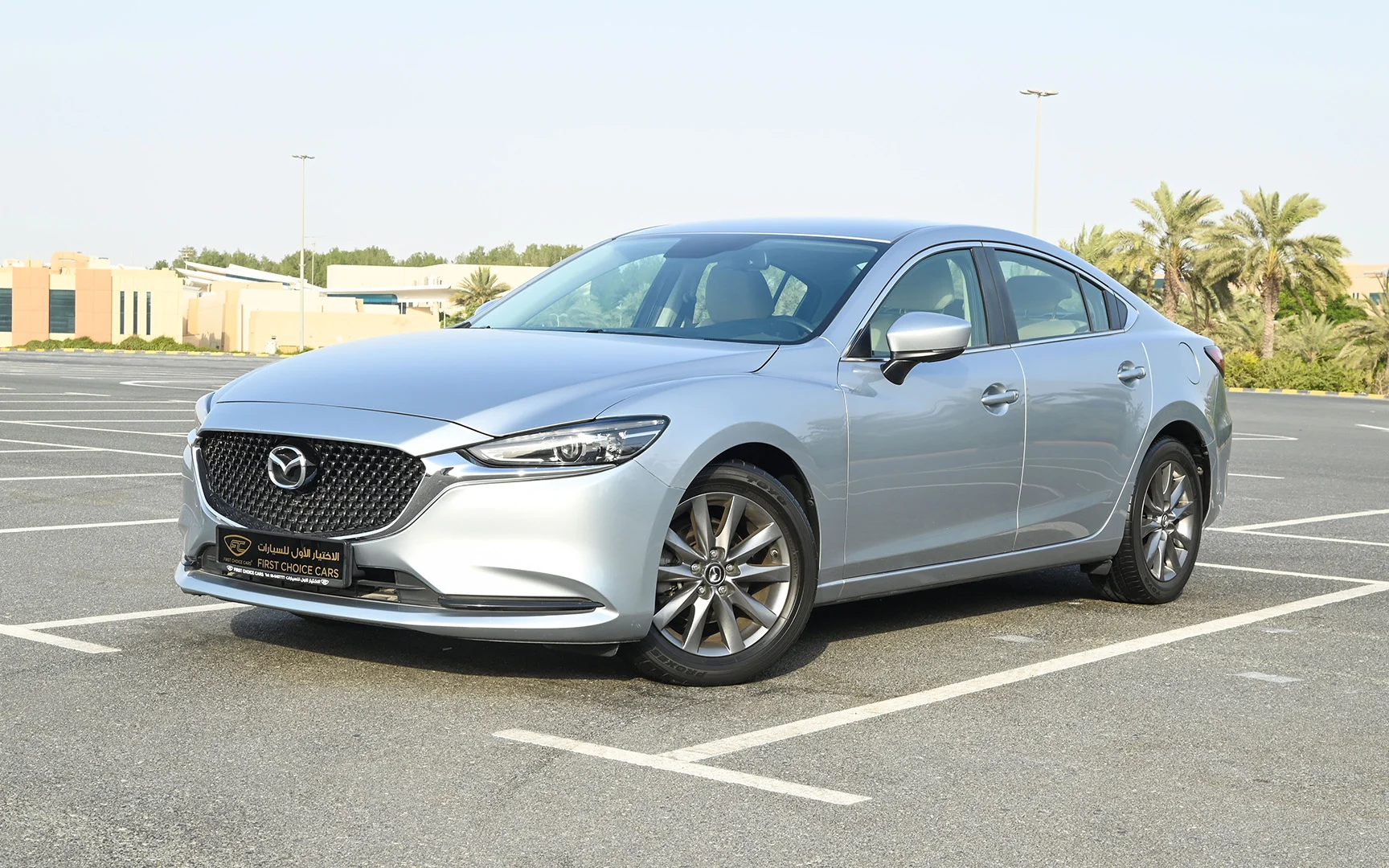 Used 2021 Mazda 6 S Grade Silver – Left Front Diagonal (45°) View at First Choice Cars Sharjah