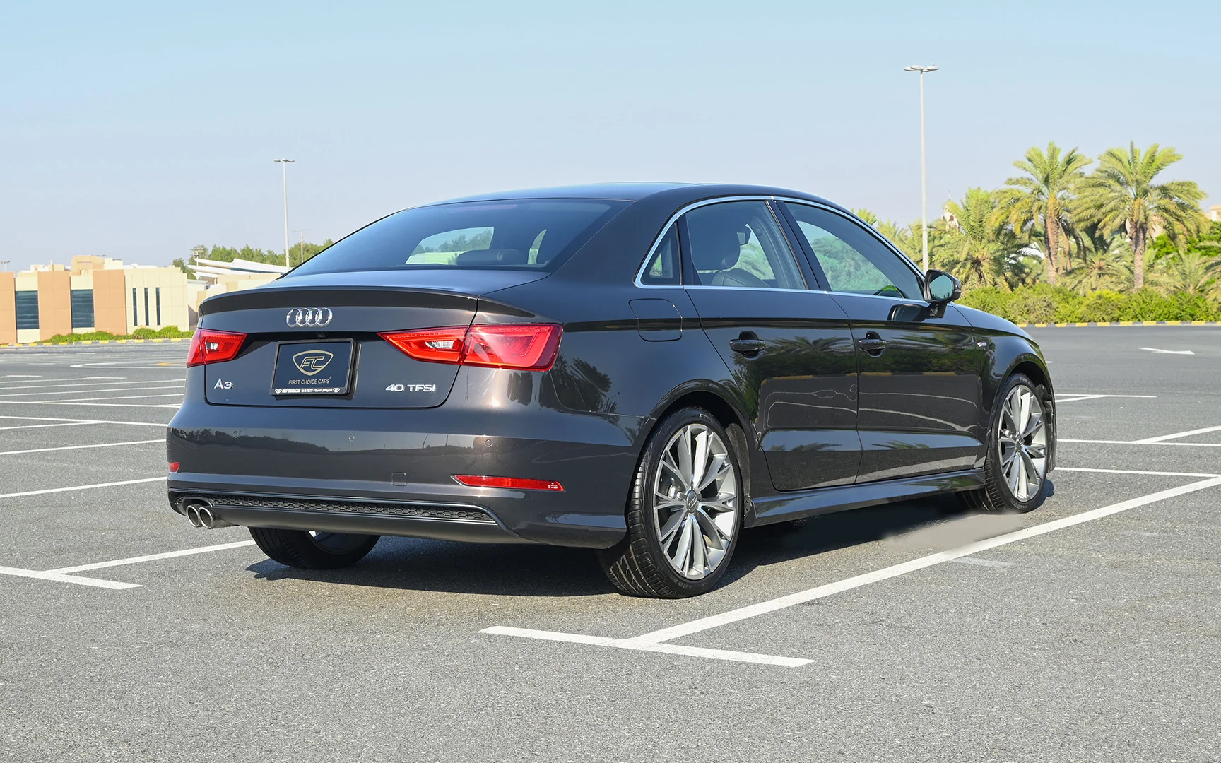 Used 2016 Audi A3 S-Line Grey – Rear Driver Side Cabin View at First Choice Cars Sharjah