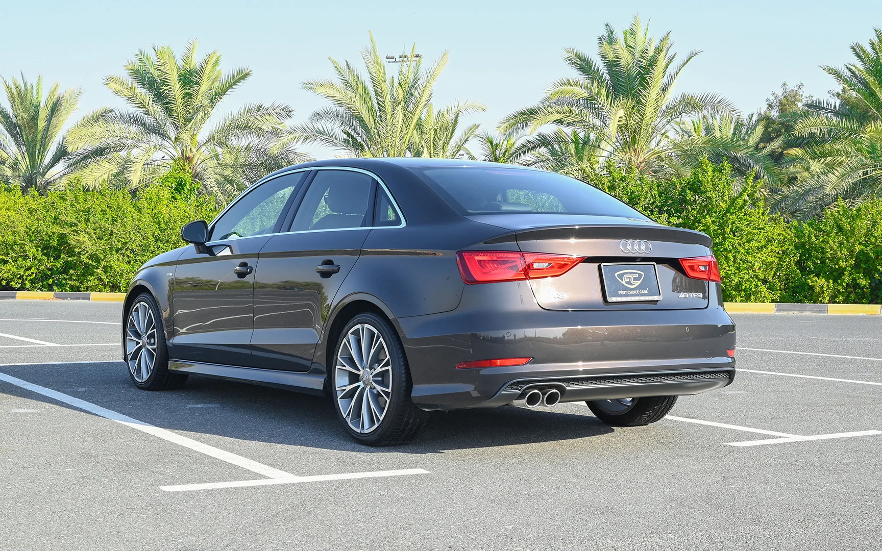 Used 2016 Audi A3 S-Line Grey – Left Back Diagonal (45°) View at First Choice Cars Sharjah
