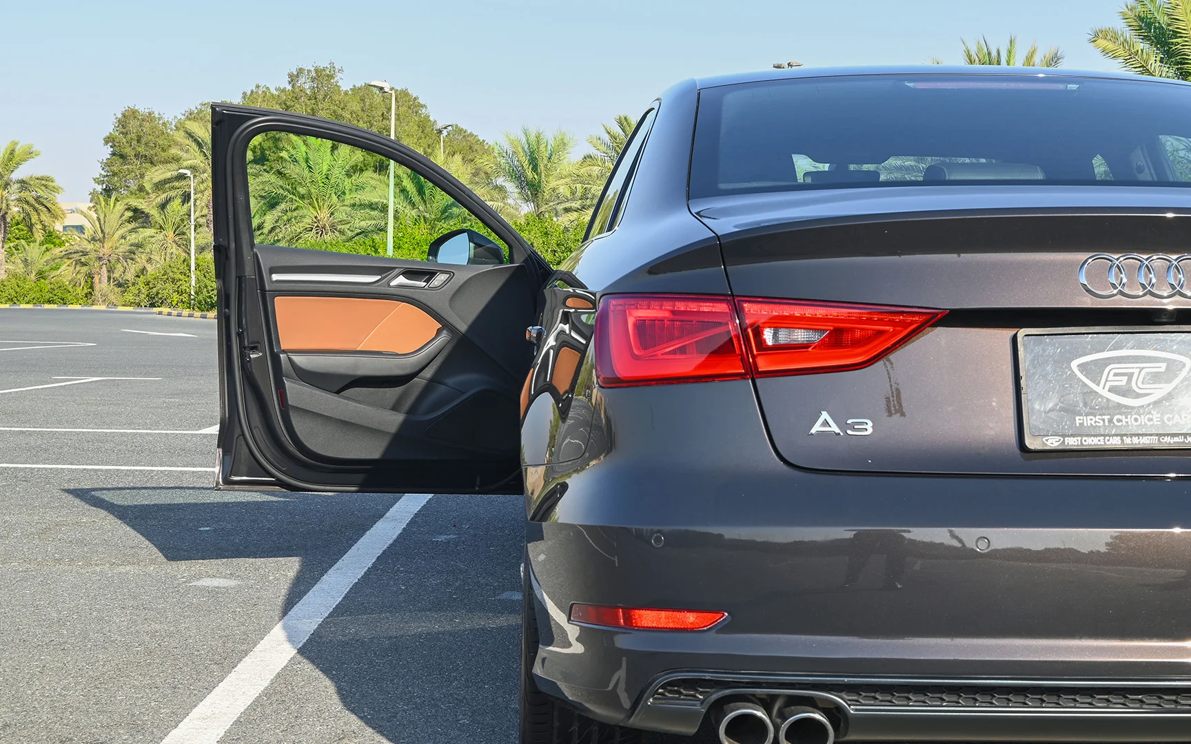 Used 2016 Audi A3 S-Line Grey – Taillight Close-up at First Choice Cars Sharjah