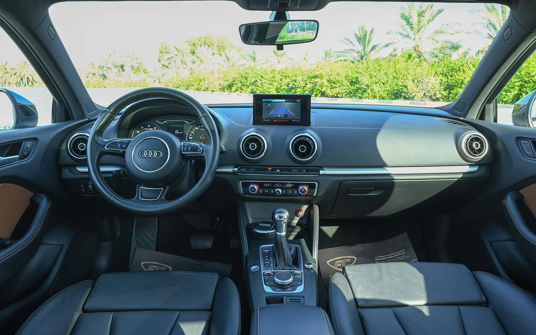 Used 2016 Audi A3 S-Line Grey – Front Cabin / Dashboard Full View at First Choice Cars Sharjah