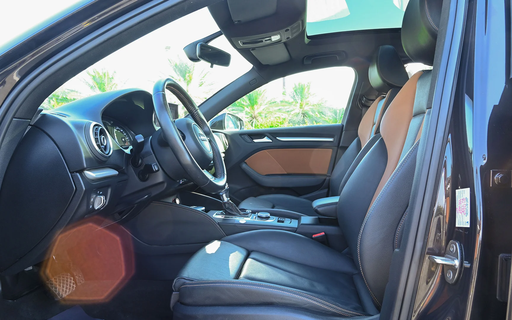 Used 2016 Audi A3 S-Line Grey – Front Driver Side Cabin View at First Choice Cars Sharjah