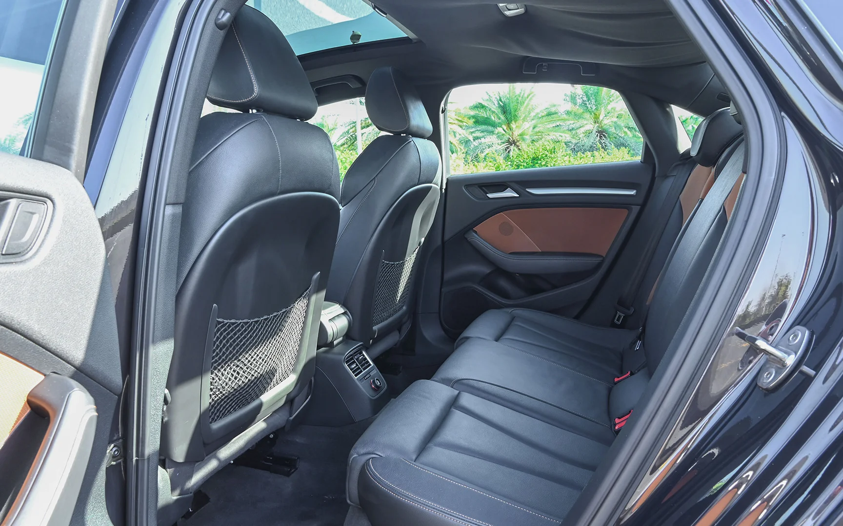 Used 2016 Audi A3 S-Line Grey – Rear Driver Side Cabin View at First Choice Cars Sharjah