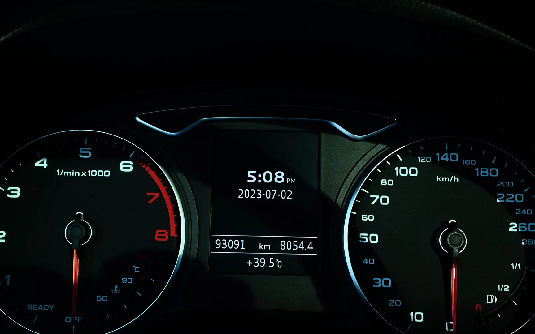 Used 2016 Audi A3 S-Line Grey – Odometer / Mileage Reading View at First Choice Cars Sharjah