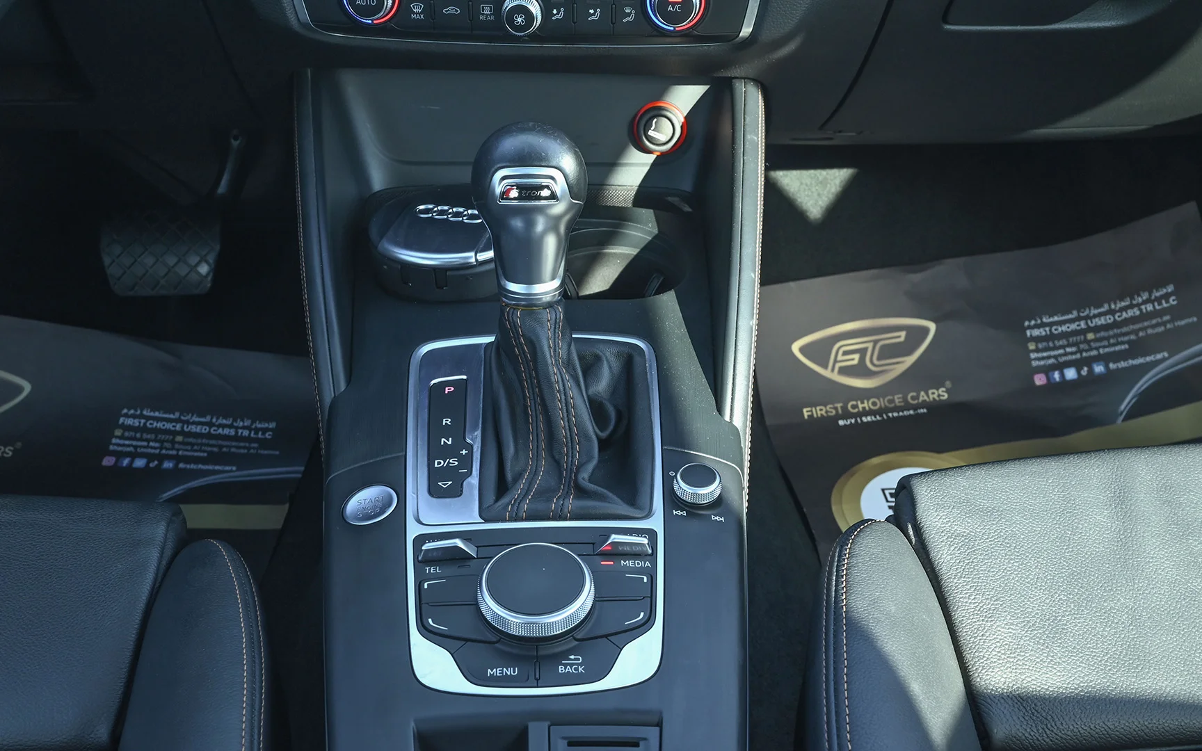 Used 2016 Audi A3 S-Line Grey – Center Console & Gear Shifter at First Choice Cars Sharjah