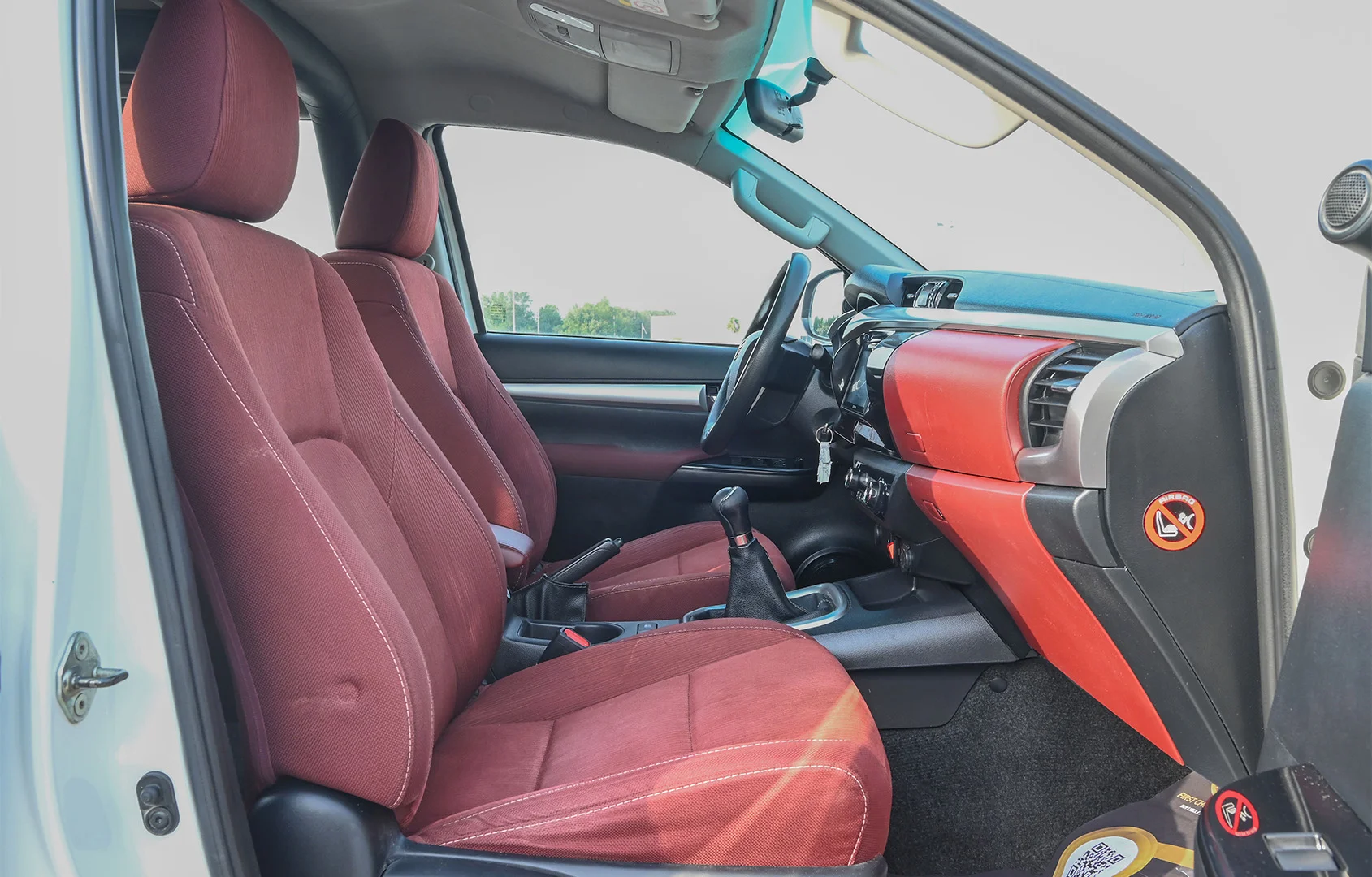 Used 2020 Toyota Hilux GLX Double Cabin White – Front Passenger Side Cabin View at First Choice Cars Sharjah