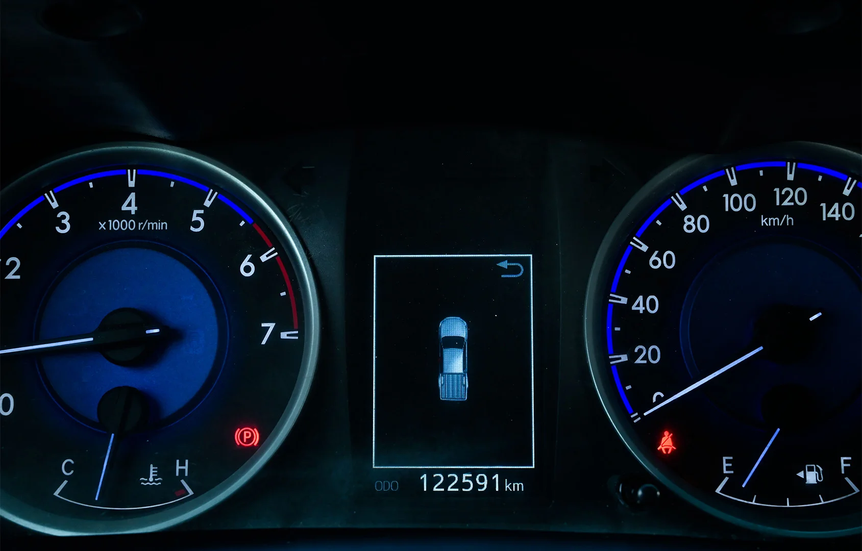 Used 2020 Toyota Hilux GLX Double Cabin White – Odometer / Mileage Reading View at First Choice Cars Sharjah