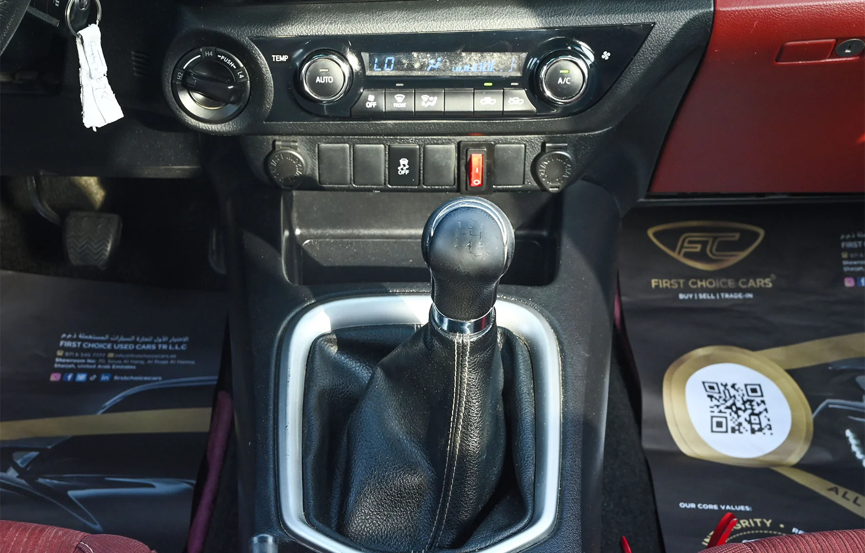 Used 2020 Toyota Hilux GLX Double Cabin White – Center Console & Gear Shifter at First Choice Cars Sharjah