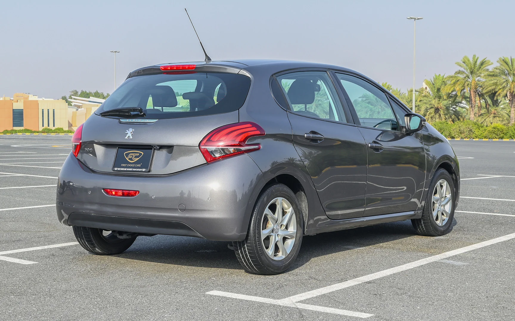 Used 2019 Peugeot 208 Active Grey – Right Back Diagonal (45°) View at First Choice Cars Sharjah