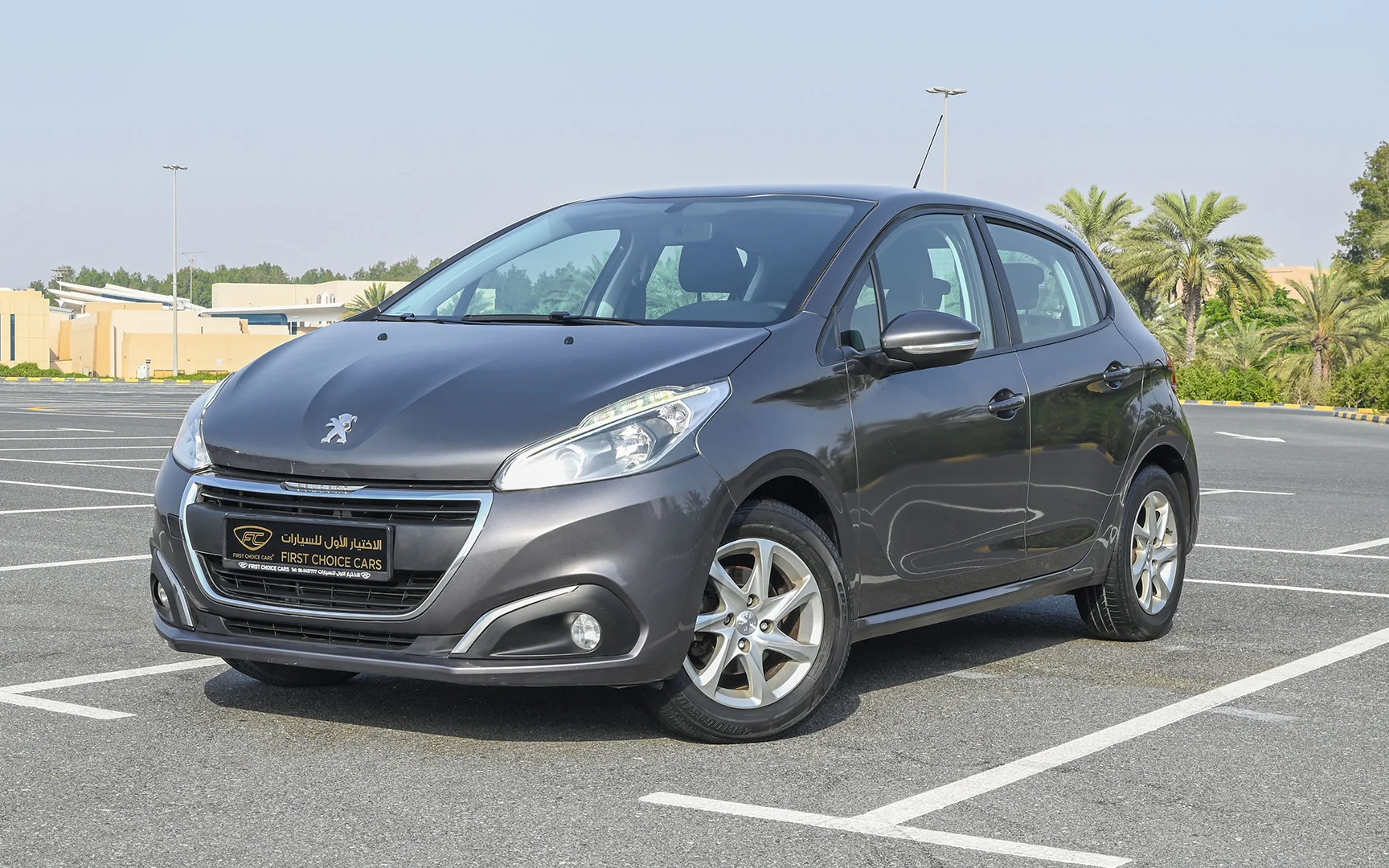 Used 2019 Peugeot 208 Active Grey – Left Front Diagonal (45°) View at First Choice Cars Sharjah